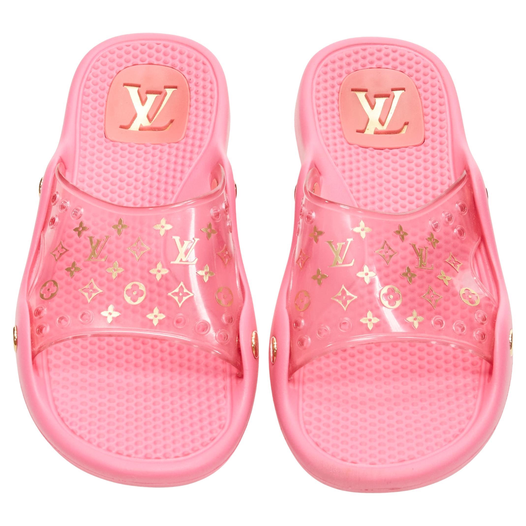 Louis Vuitton Pink Slides -9 For Sale on 1stDibs
