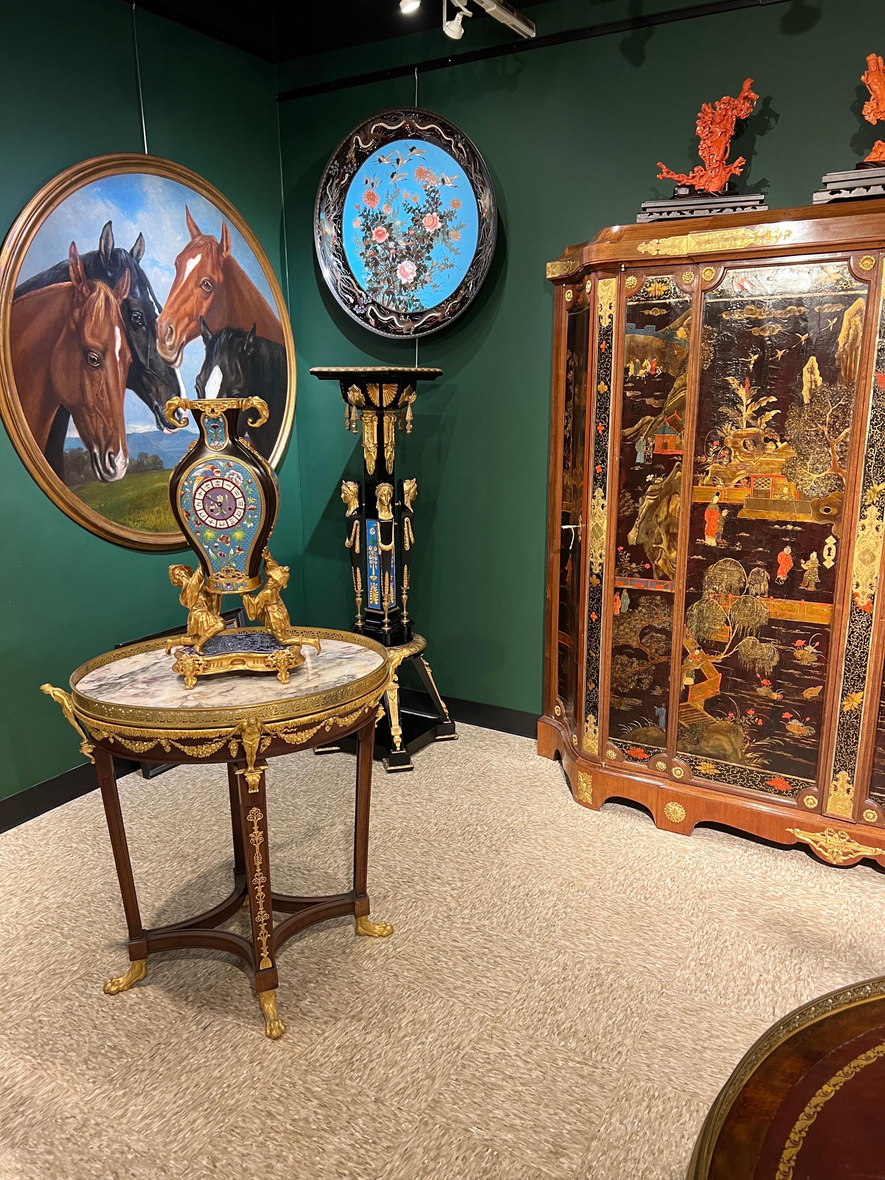 Rare meuble de rangement Louis XV en bois de tulipier et laque chinoise monté en bronze doré en vente 12