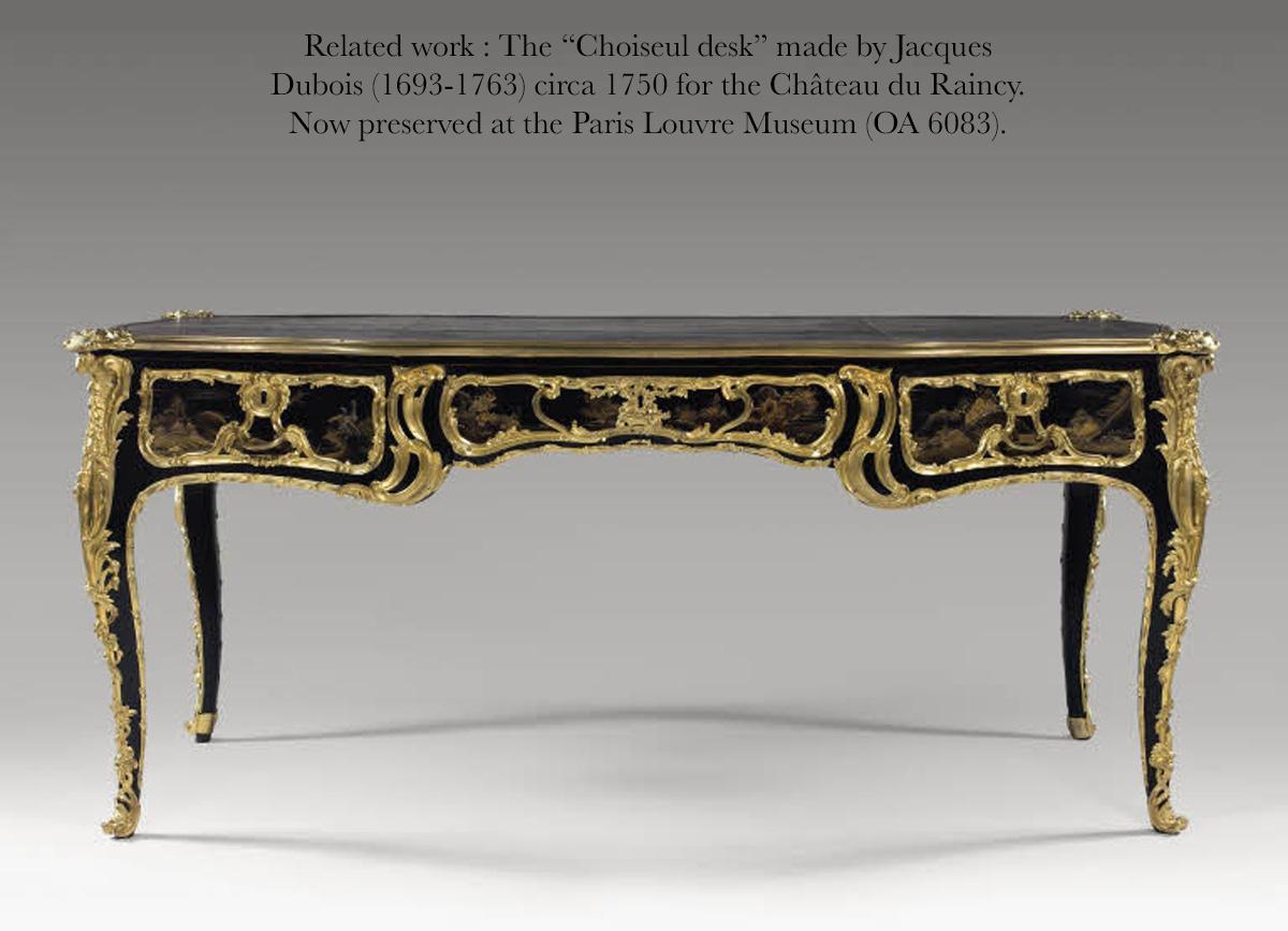 Rare Louis XV Style Bureau Plat, After a Model by J. Dubois, France, Circa 1880 For Sale 2