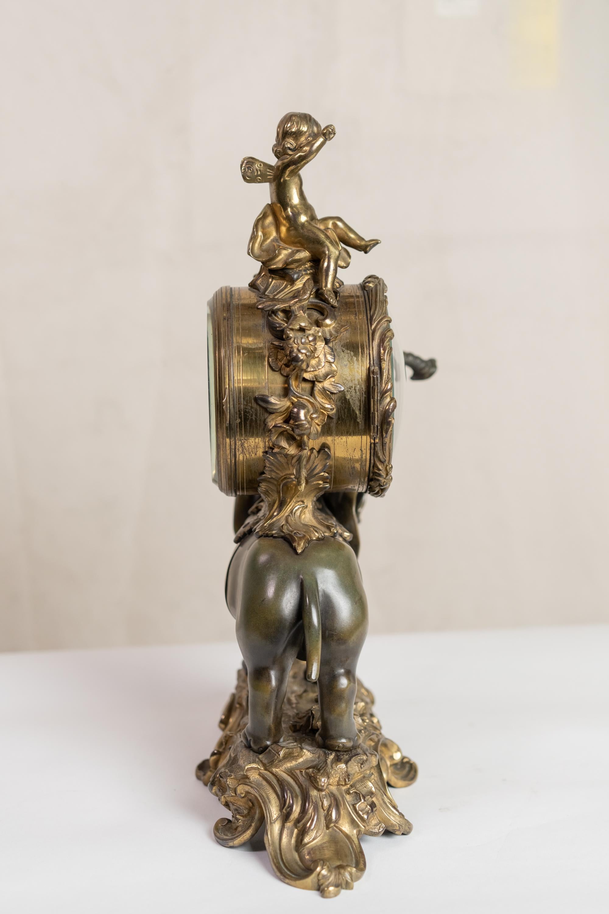 elephant clock antique