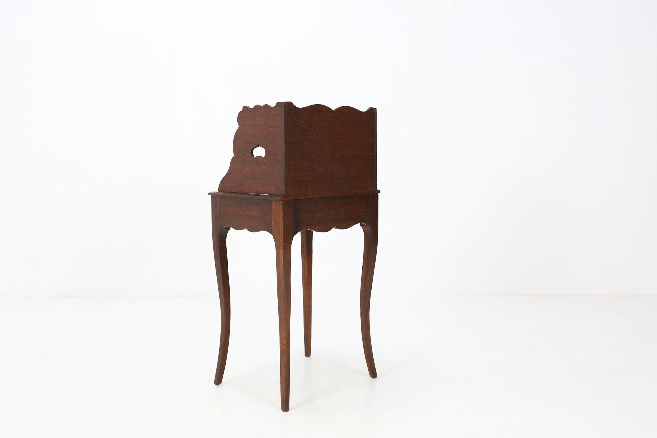French Rare Louis XV style Nightstand in Wood, France ca. 1900 For Sale
