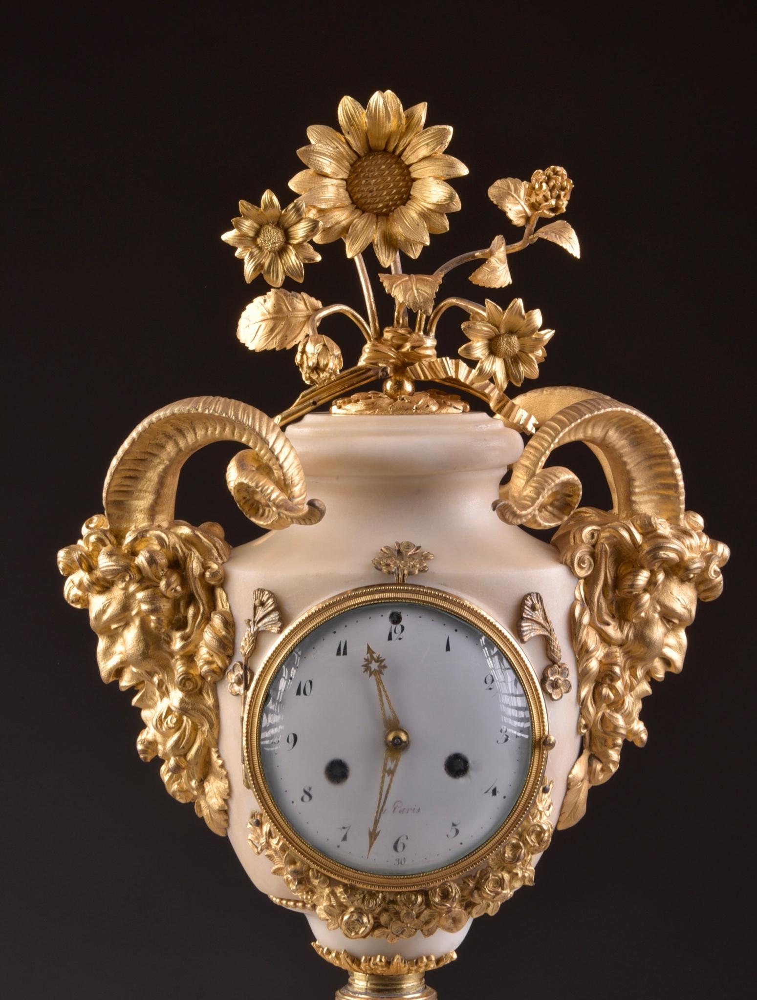 French Rare Louis XVI Mantel Clock 