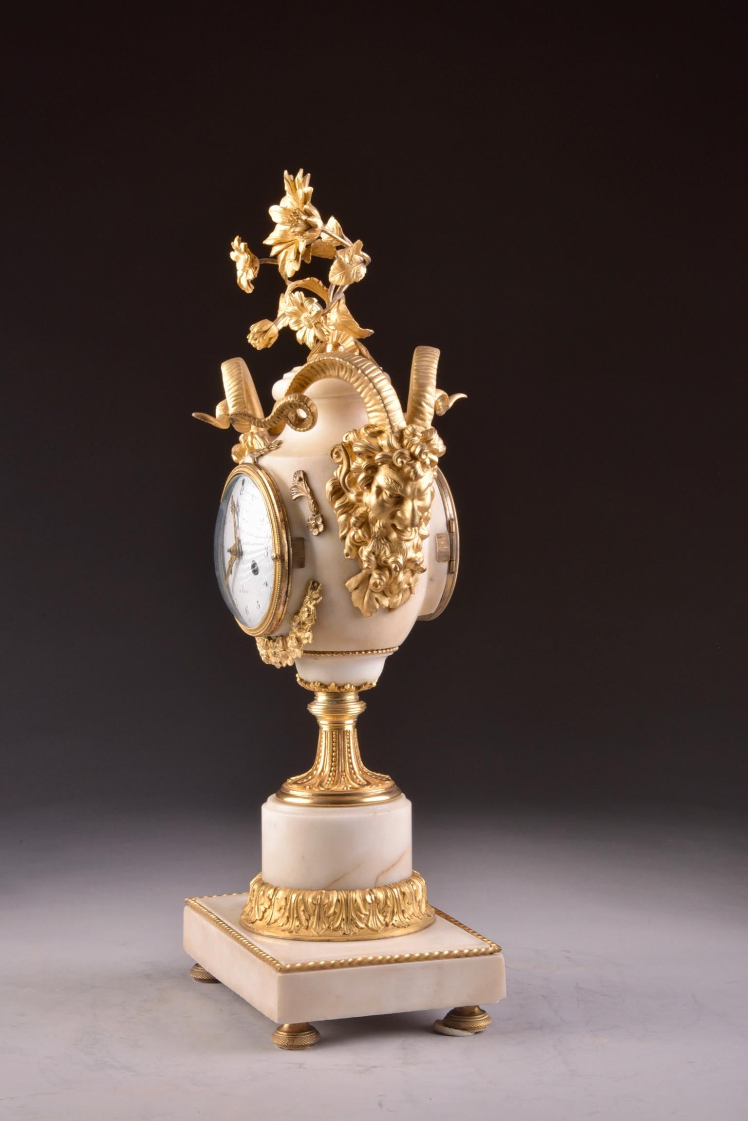 Marble Rare Louis XVI Mantel Clock 