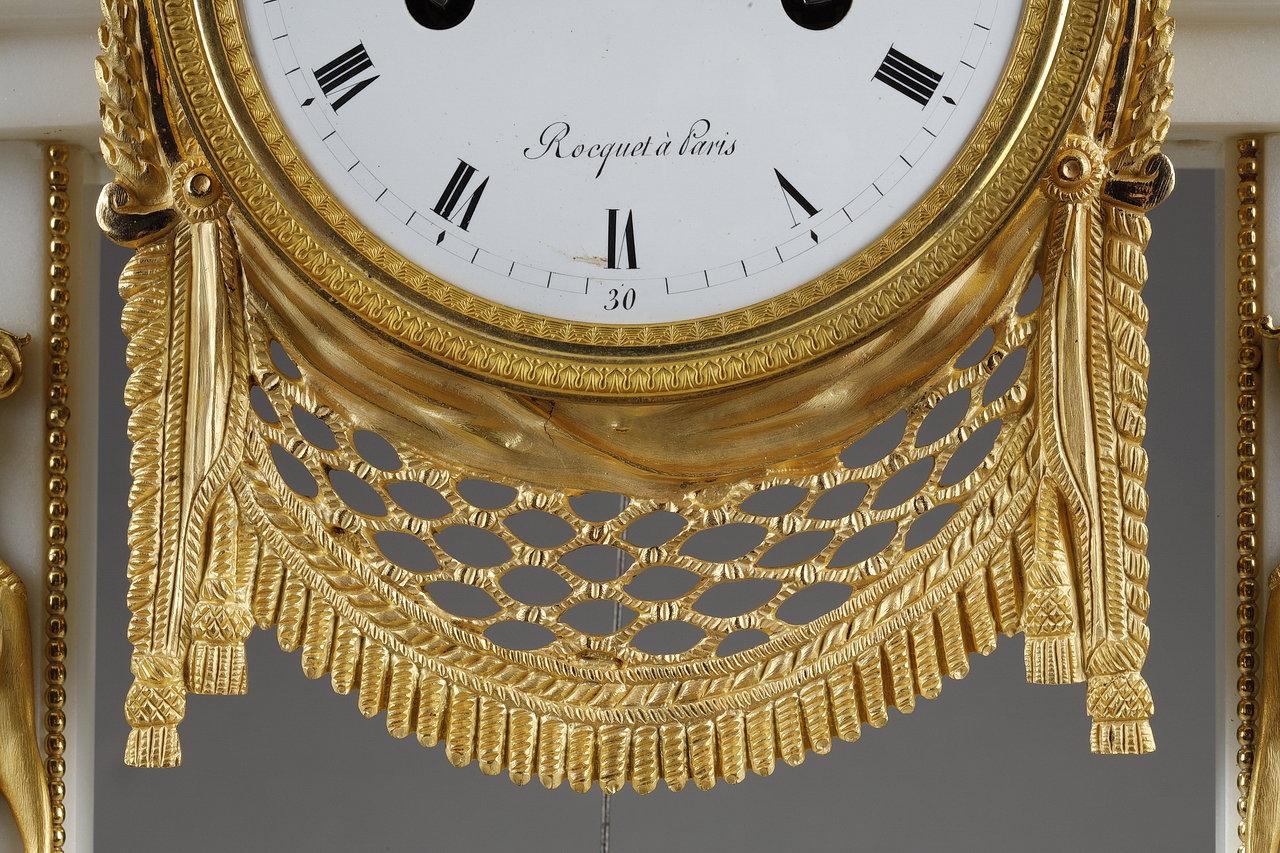 Rare Louis XVI Period Portico Clock by Jacques-Claude-martin Rocquet For Sale 9