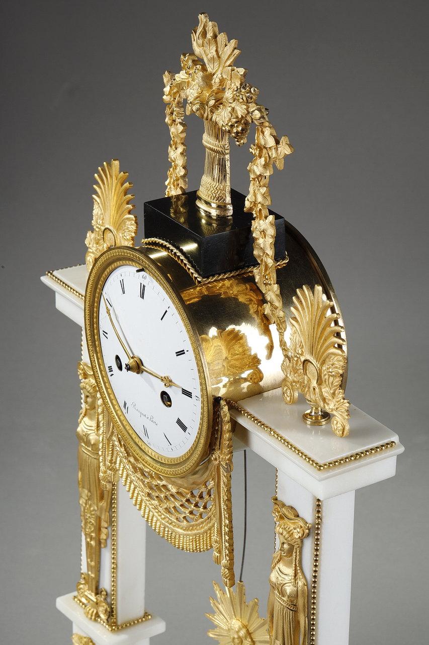 18th Century and Earlier Rare Louis XVI Period Portico Clock by Jacques-Claude-martin Rocquet For Sale