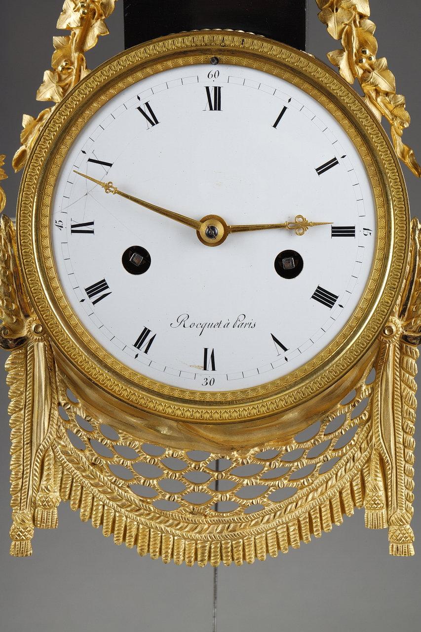 XVIIIe siècle et antérieur Rare horloge Portico d'époque Louis XVI par Jacques-Claude-martin Rocquet en vente