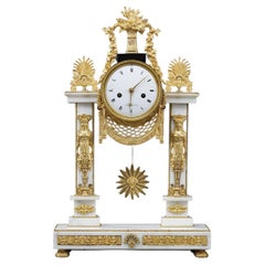 Rare Louis XVI Period Portico Clock by Jacques-Claude-martin Rocquet