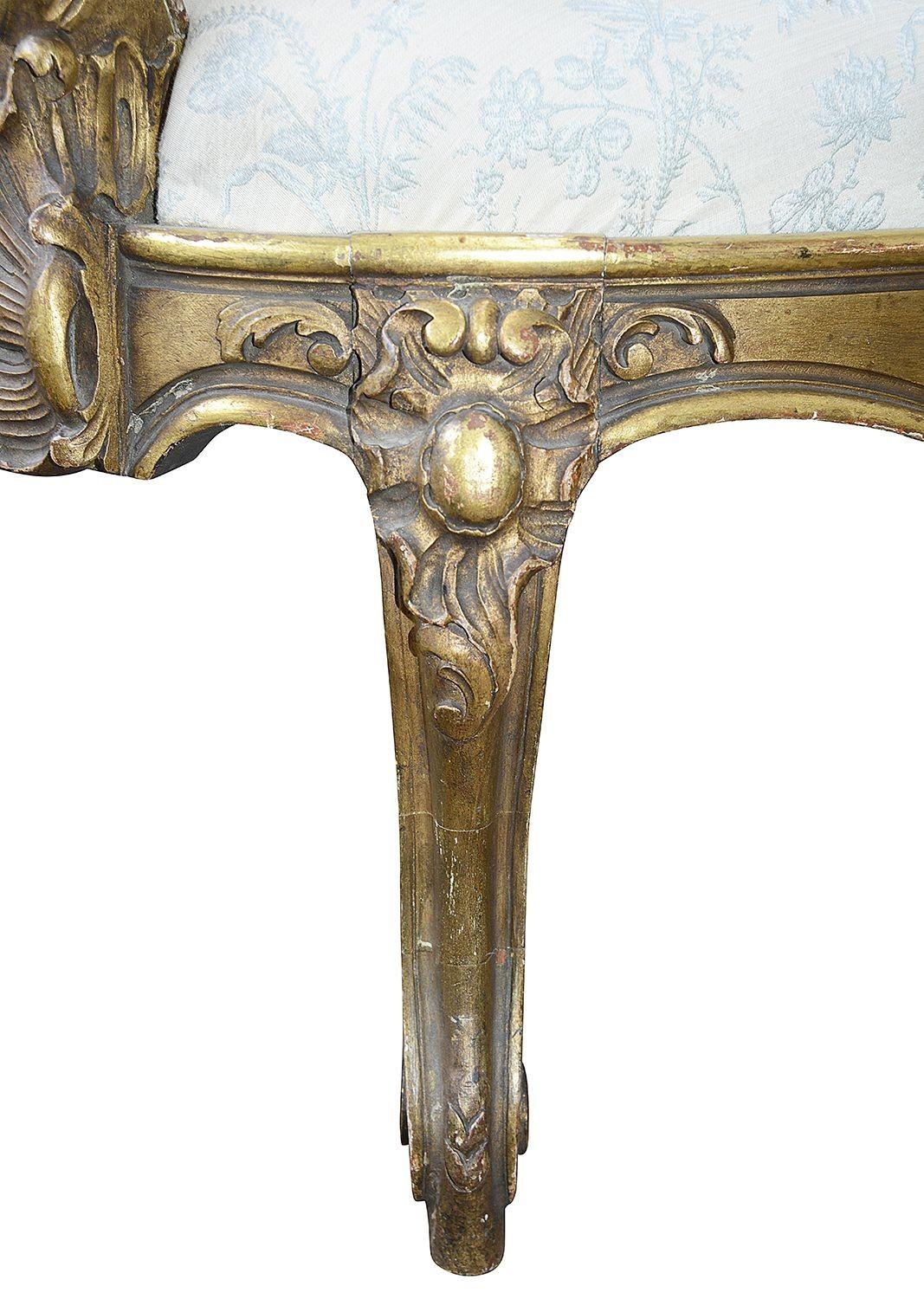 Rare Louis XVI Style French Gilt Wood Salon Suite, 1880 For Sale 3