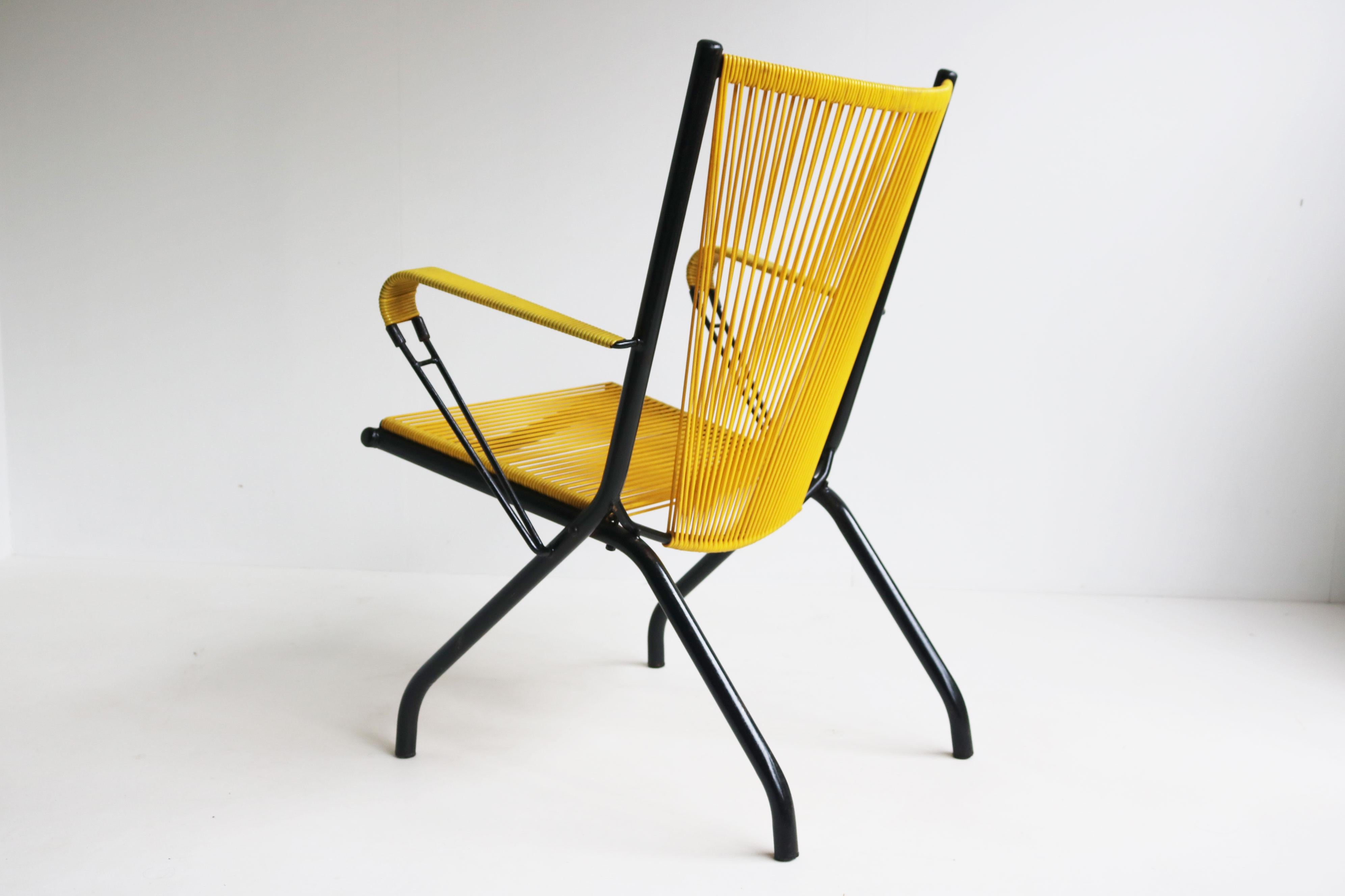 Rare lounge chair by Andre Monpoix 1950 France foldable For Sale 4