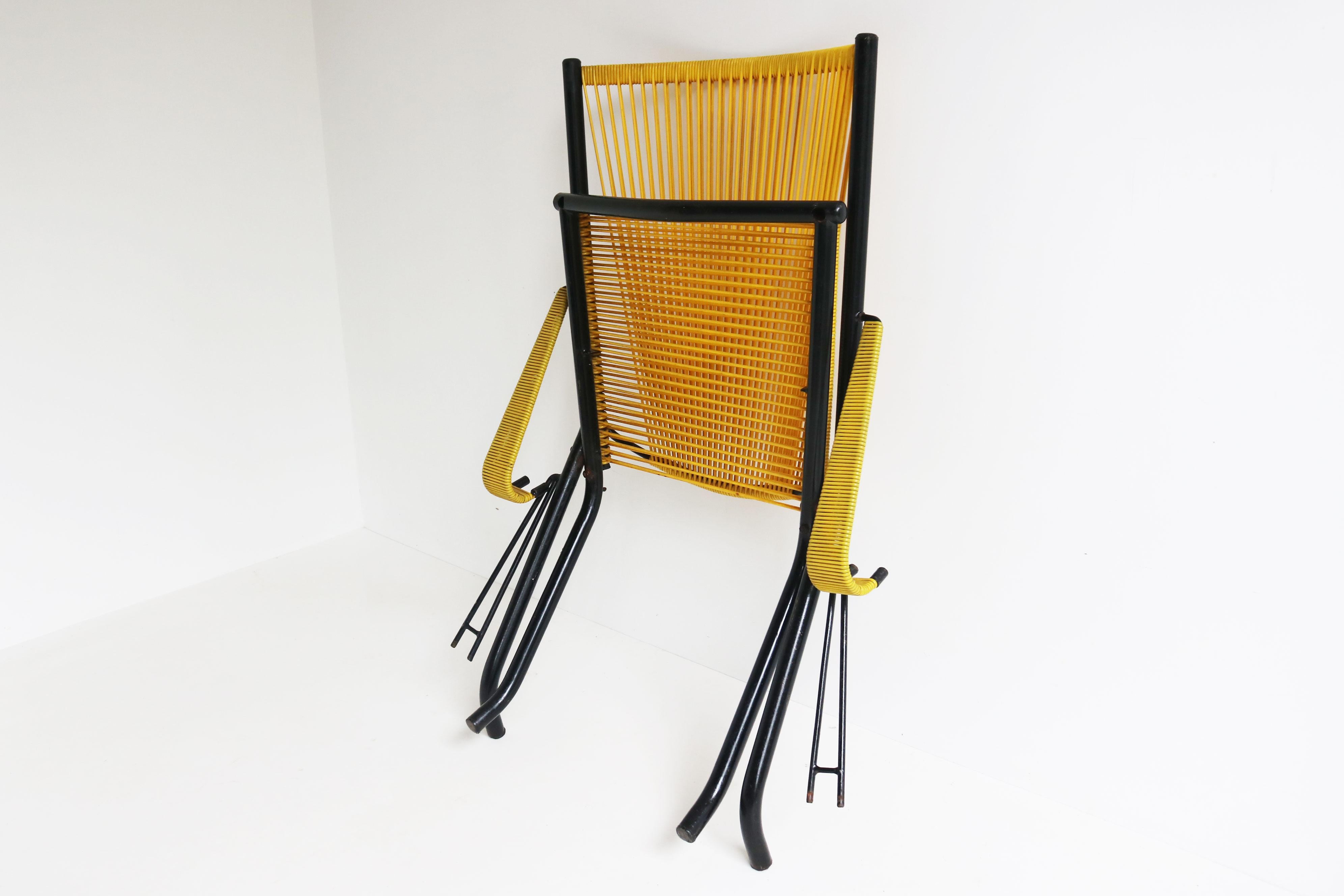 Rare lounge chair by Andre Monpoix 1950 France foldable For Sale 5