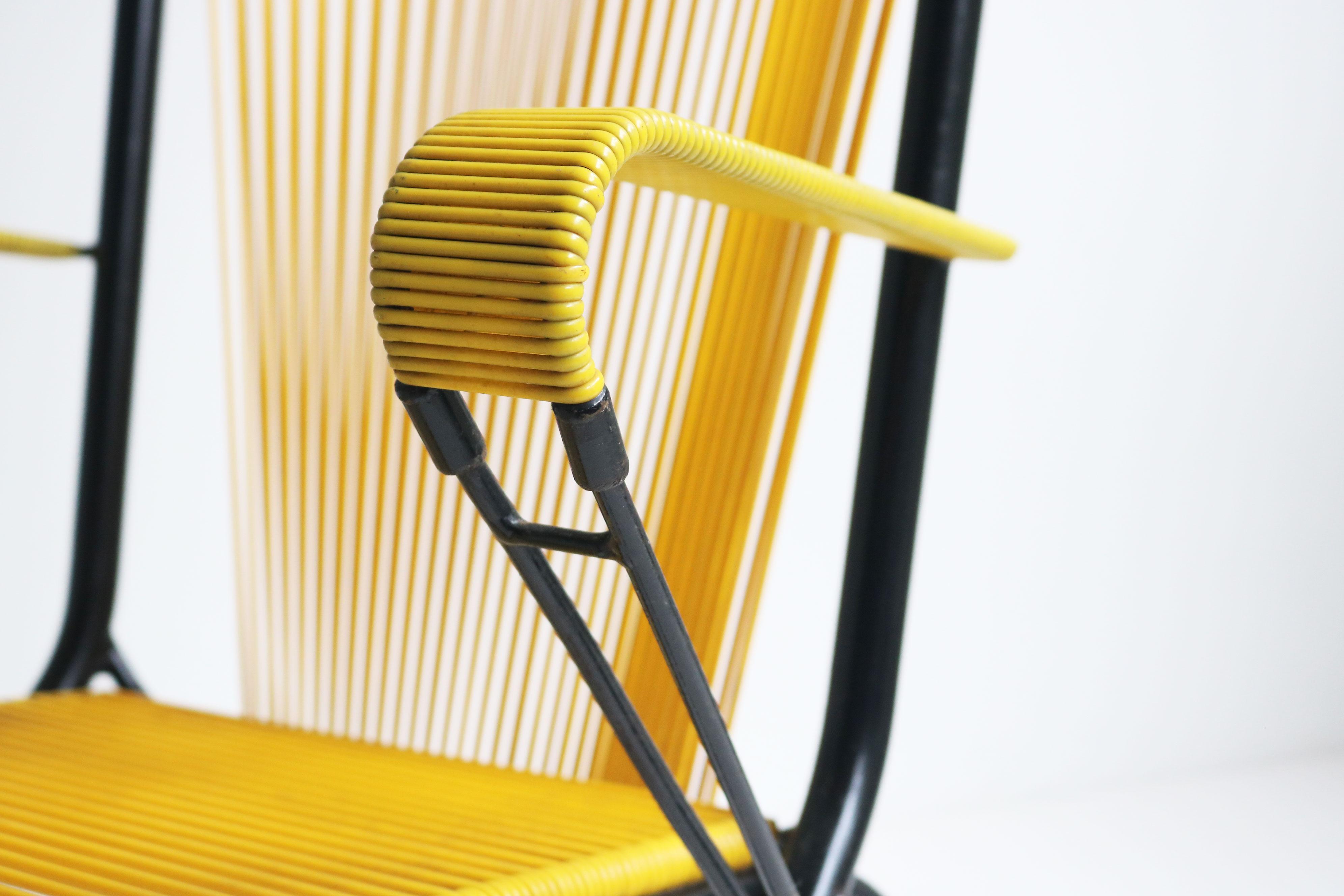 Rare lounge chair by Andre Monpoix 1950 France foldable For Sale 1