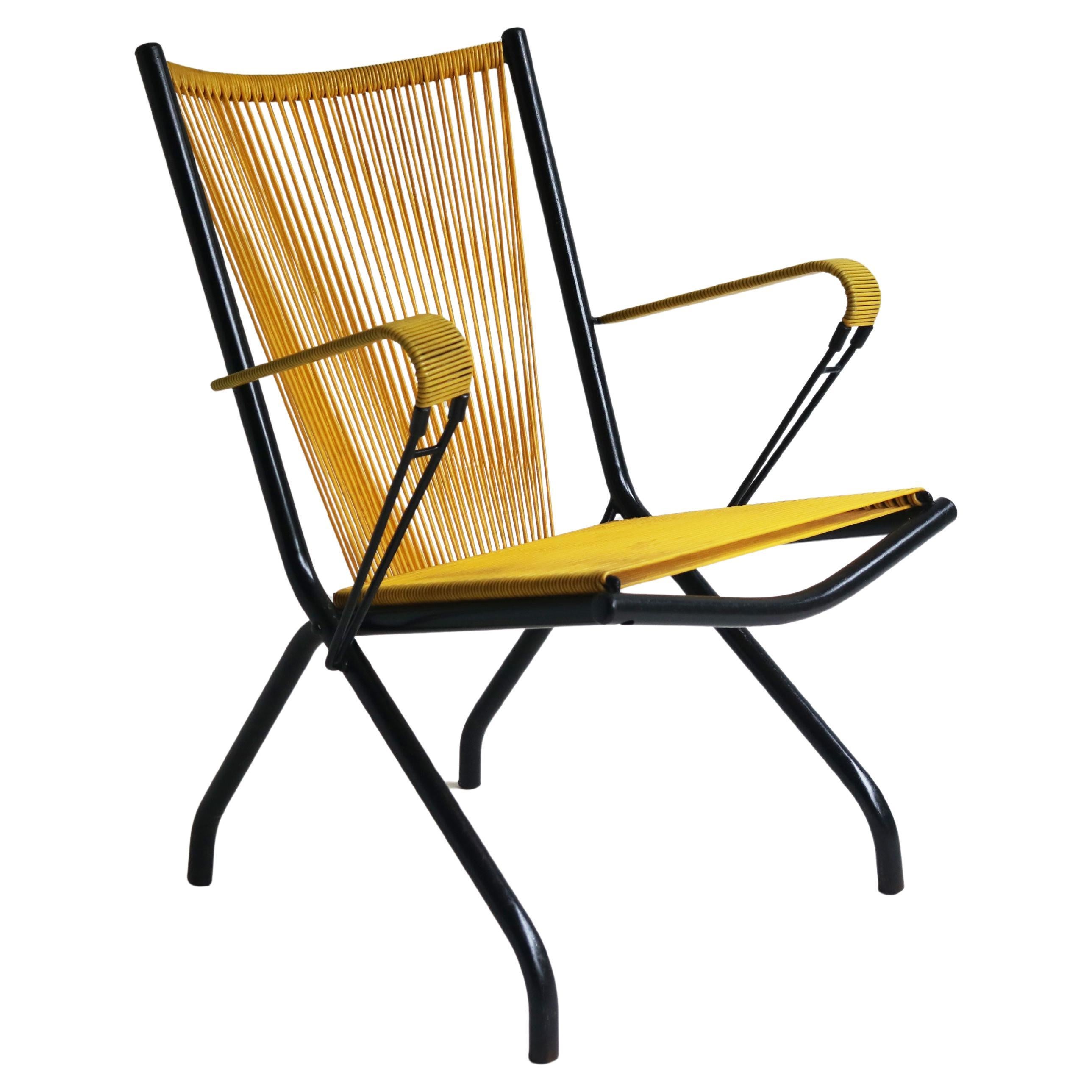 Rare lounge chair by Andre Monpoix 1950 France foldable For Sale