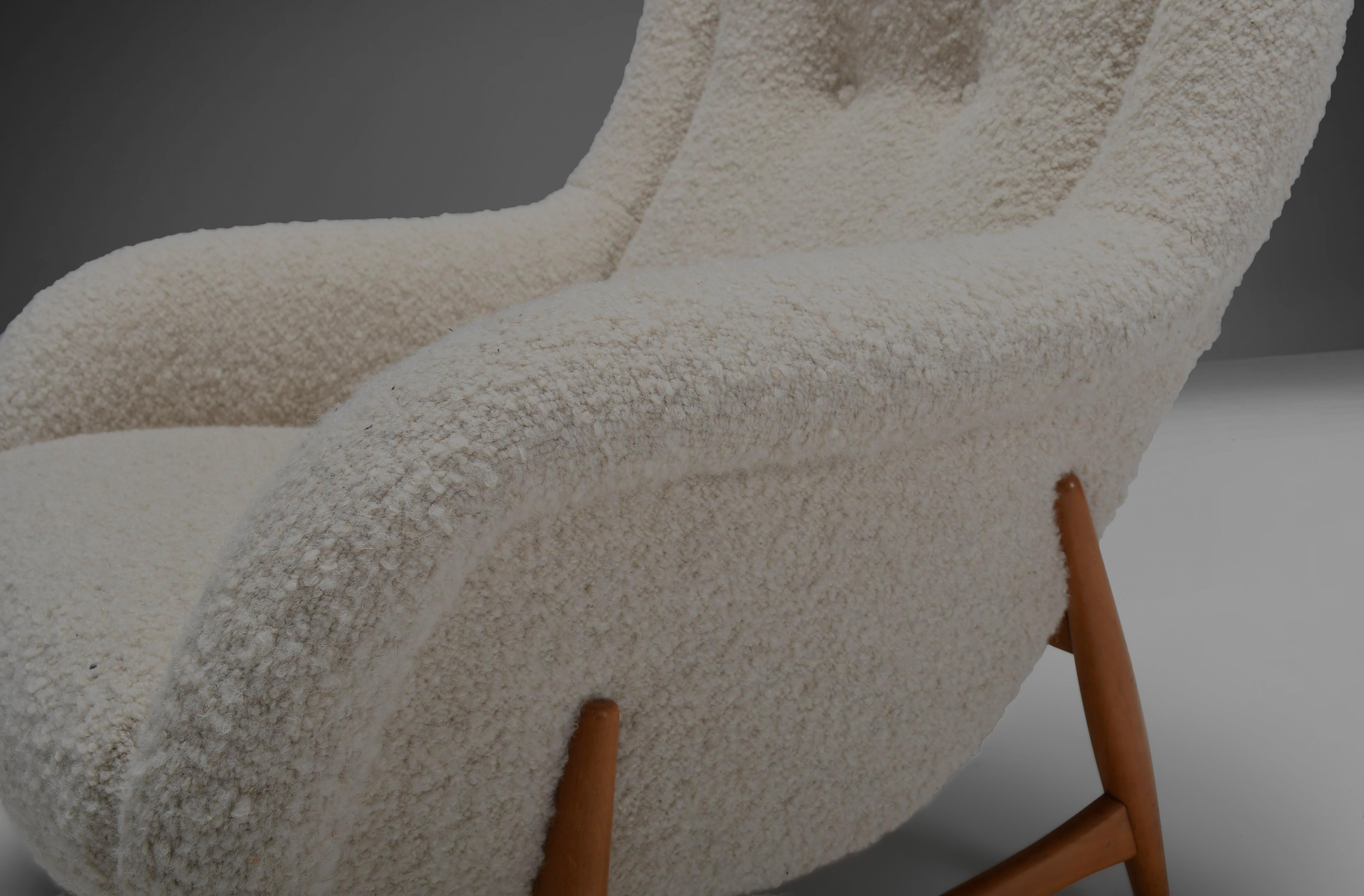 Rare Lounge Chair di Bengt Ruda per Artifort in tessuto di lana, anni '60 in vendita 3