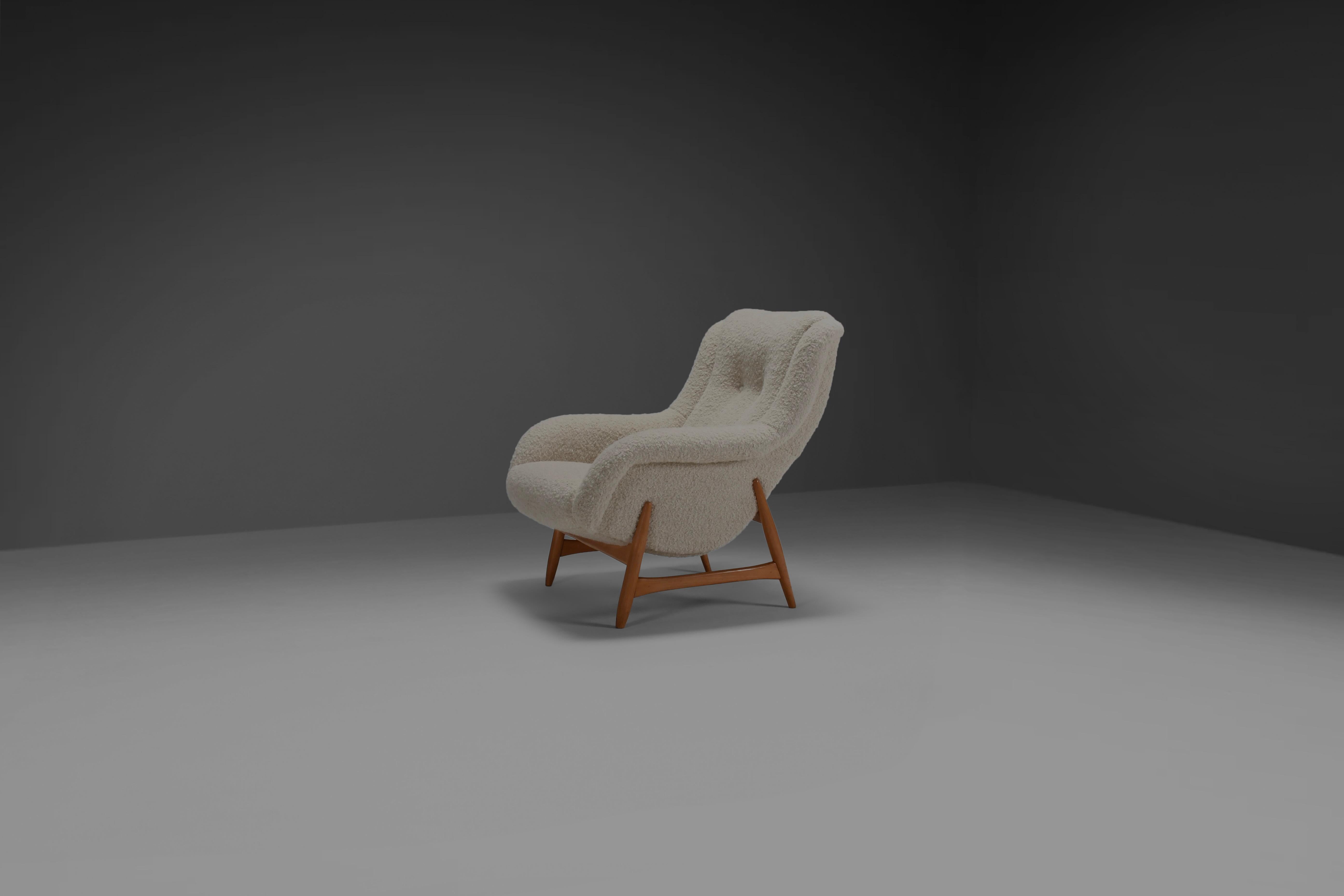XX secolo Rare Lounge Chair di Bengt Ruda per Artifort in tessuto di lana, anni '60 in vendita