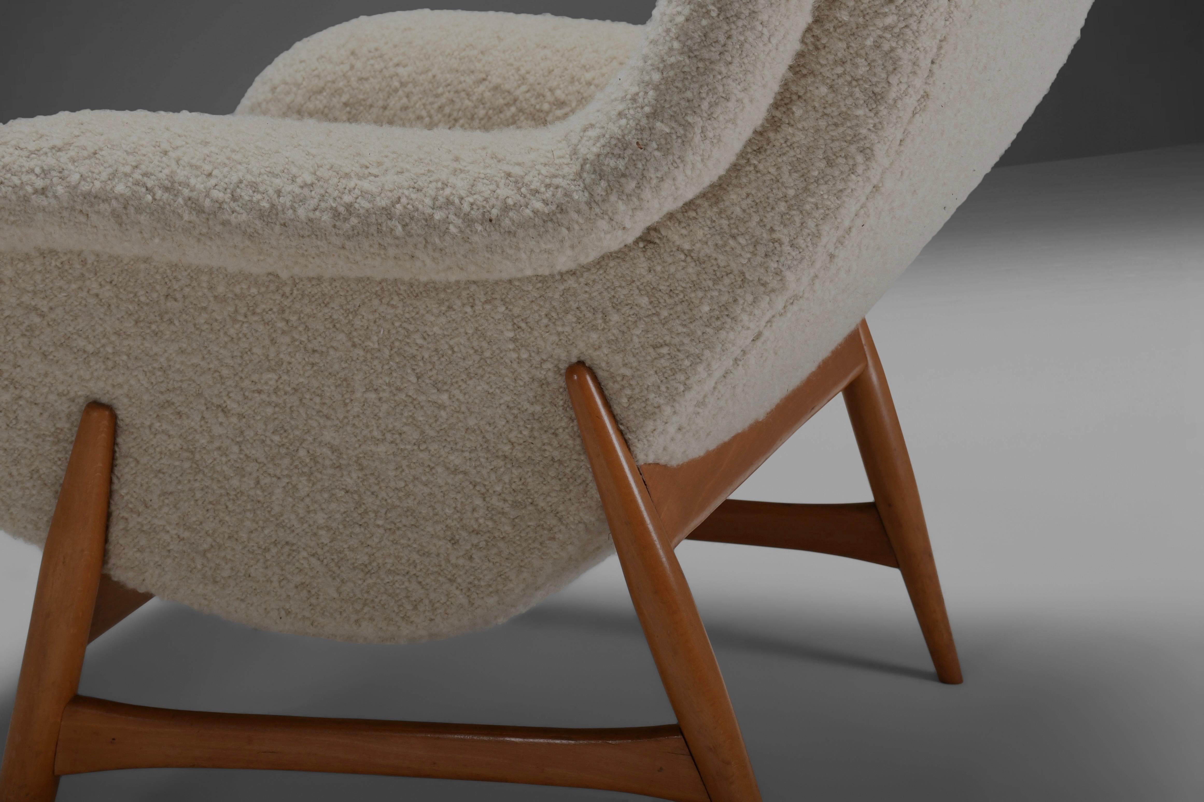 Rare Lounge Chair di Bengt Ruda per Artifort in tessuto di lana, anni '60 in vendita 1