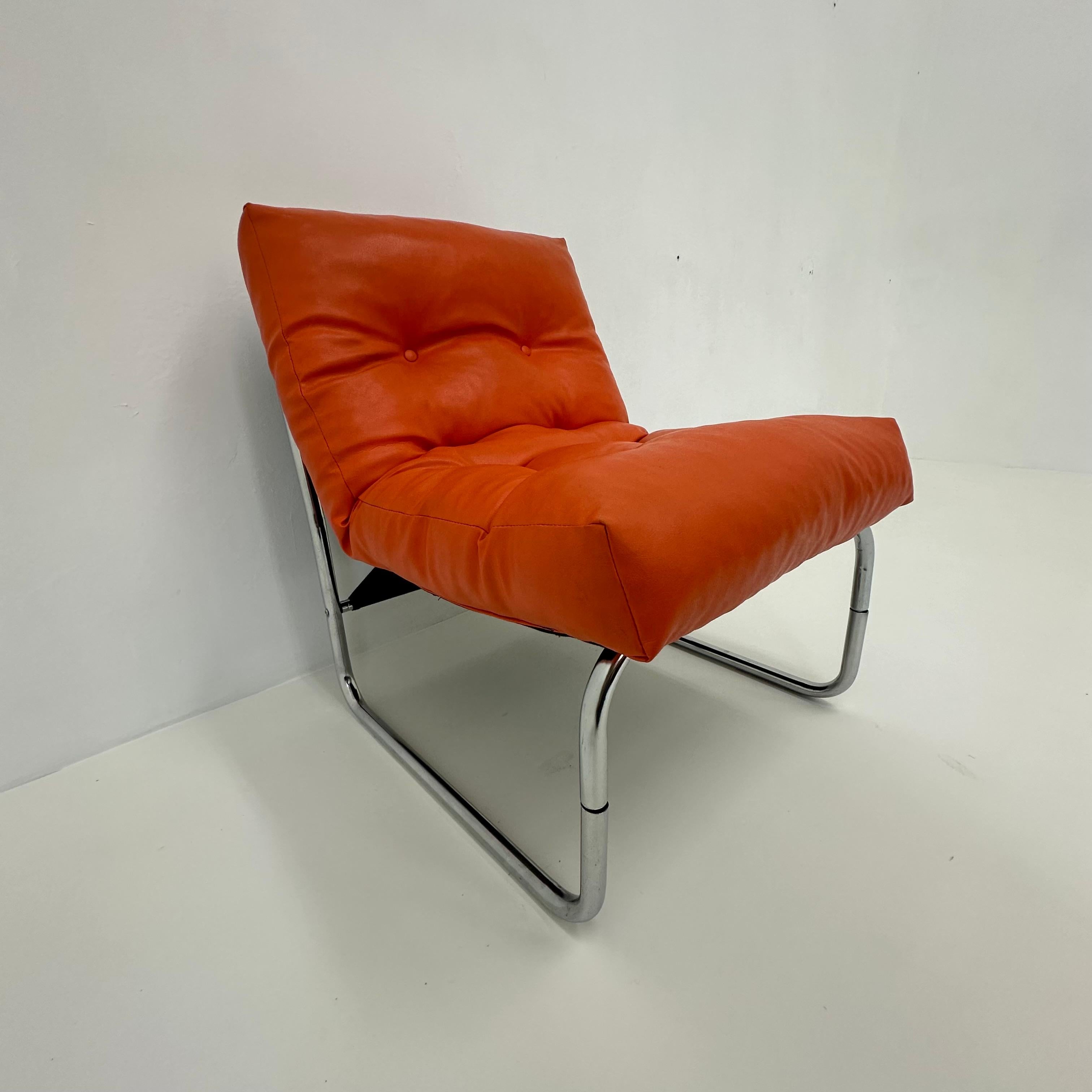 Metal Rare lounge chair by Gillis Lundgren for Ikea, model “Pixi”, 1970s For Sale