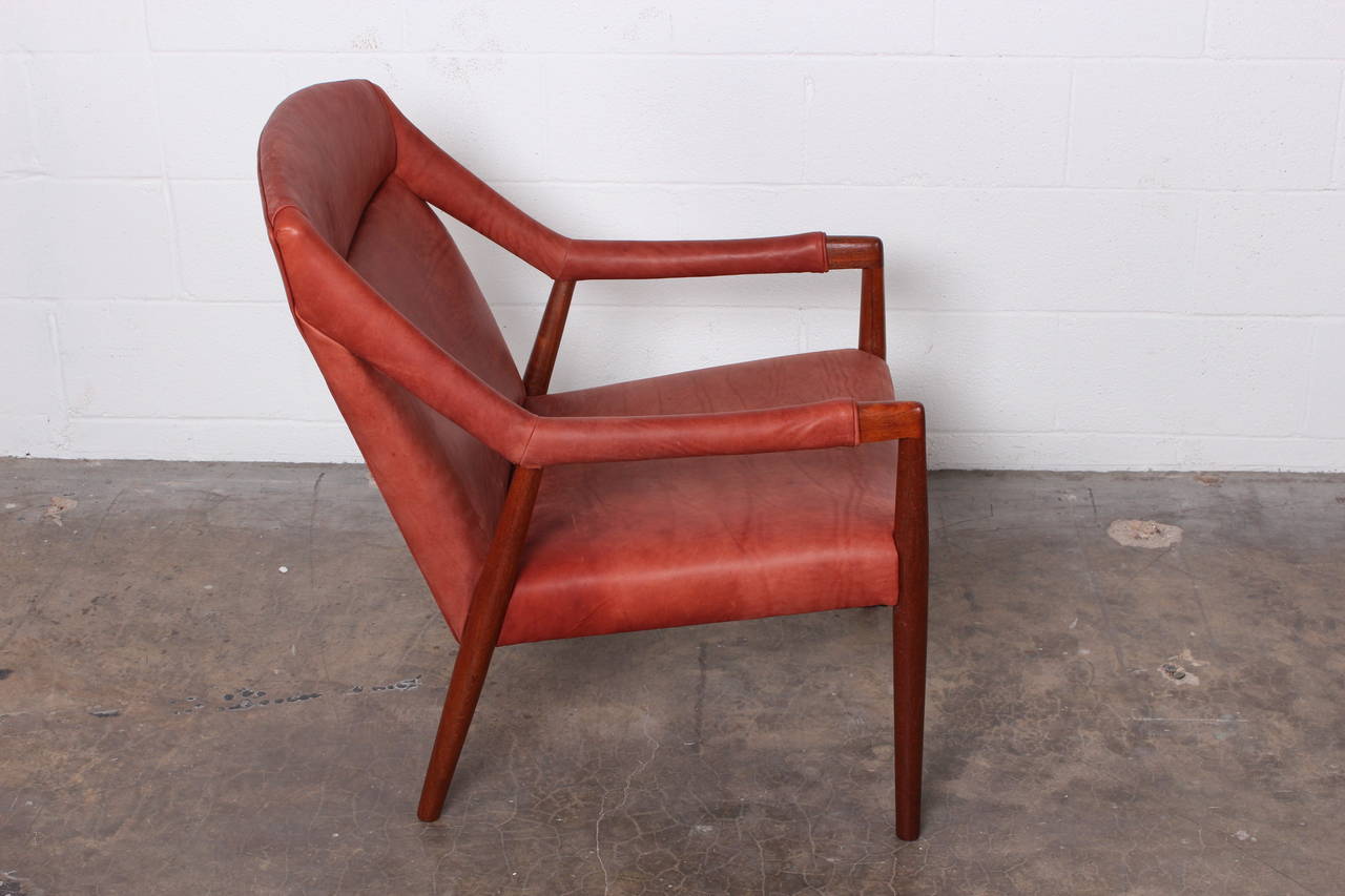 Leather Rare Lounge Chair by Ib Kofod-Larsen