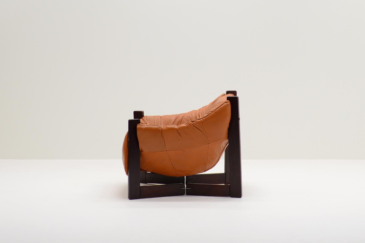 Mid-Century Modern Rare lounge chair by Percival Lafer, Brazil 1970s. For Sale