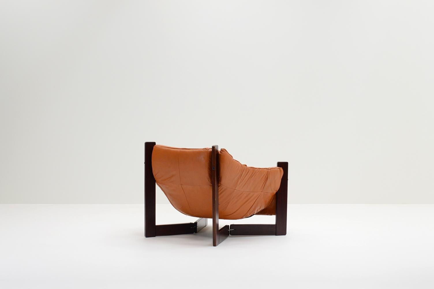 Brazilian Rare lounge chair by Percival Lafer, Brazil 1970s. For Sale