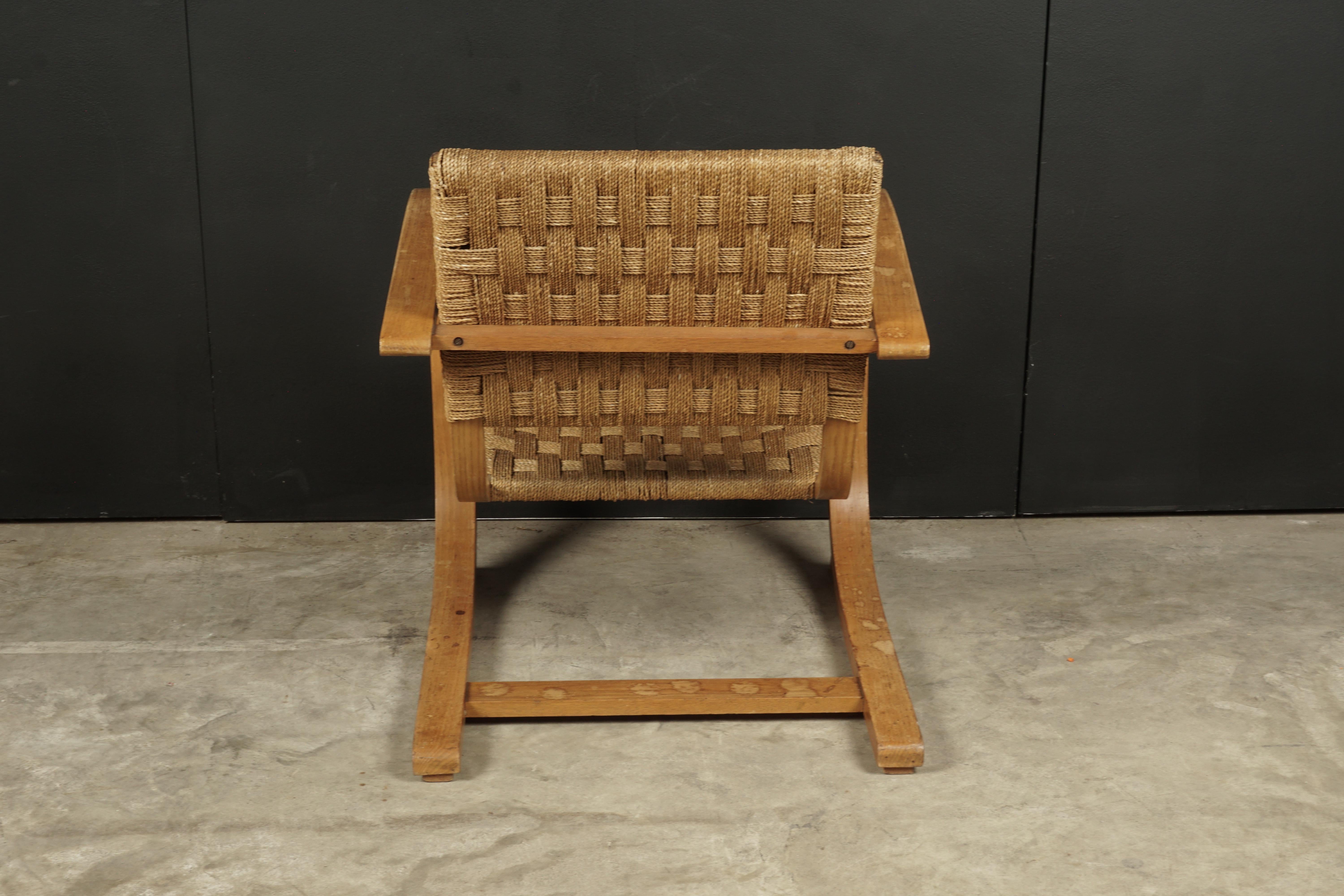 European Vintage Midcentury Woven Lounge Chair Designed by Bas Van Pelt, Netherlands