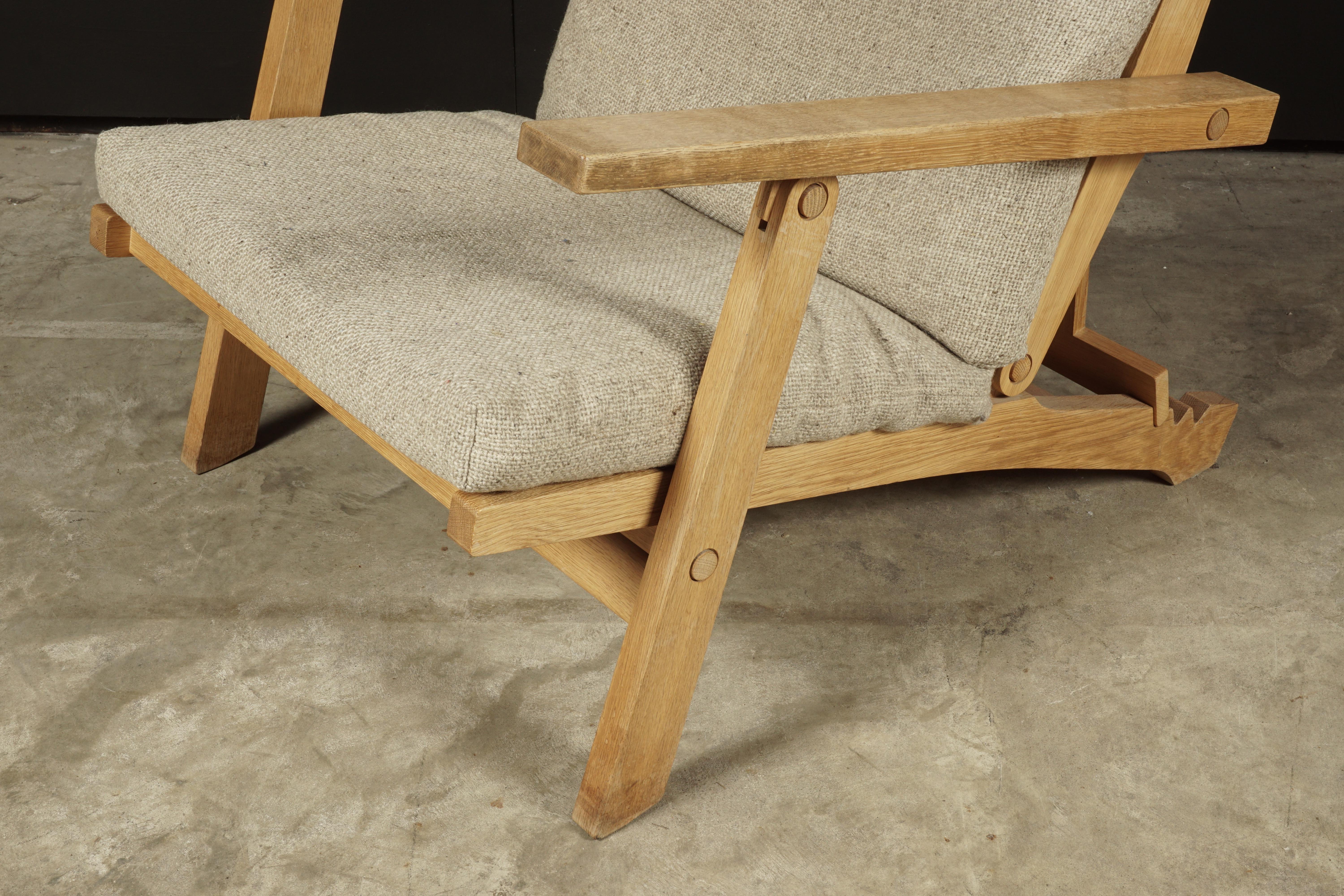 Oak Rare Lounge Chair Designed by Hans Wegner, Model AP71, Denmark, 1968