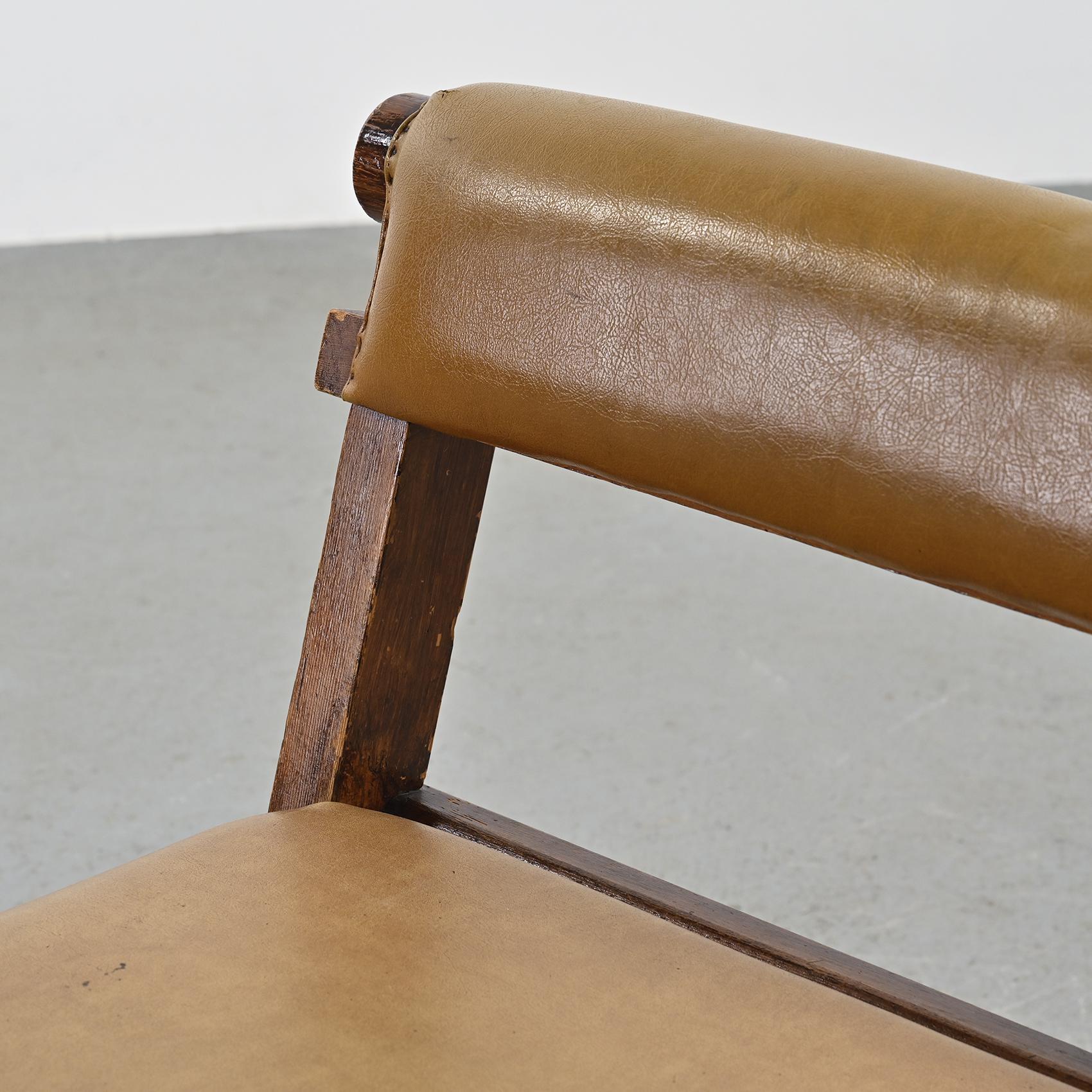 Faux Leather Rare Lounge Chair from Edelweiss bar, under the direction of Charlotte Perriand