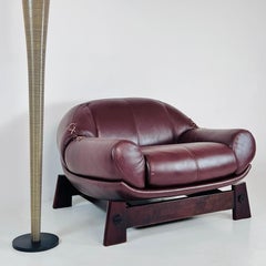 Rare Lounge Chair 'Móveis Cimo' Brazilian Caviuna Leather