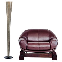 Rare Lounge Chair 'Móveis Cimo' Brazilian Caviuna Leather