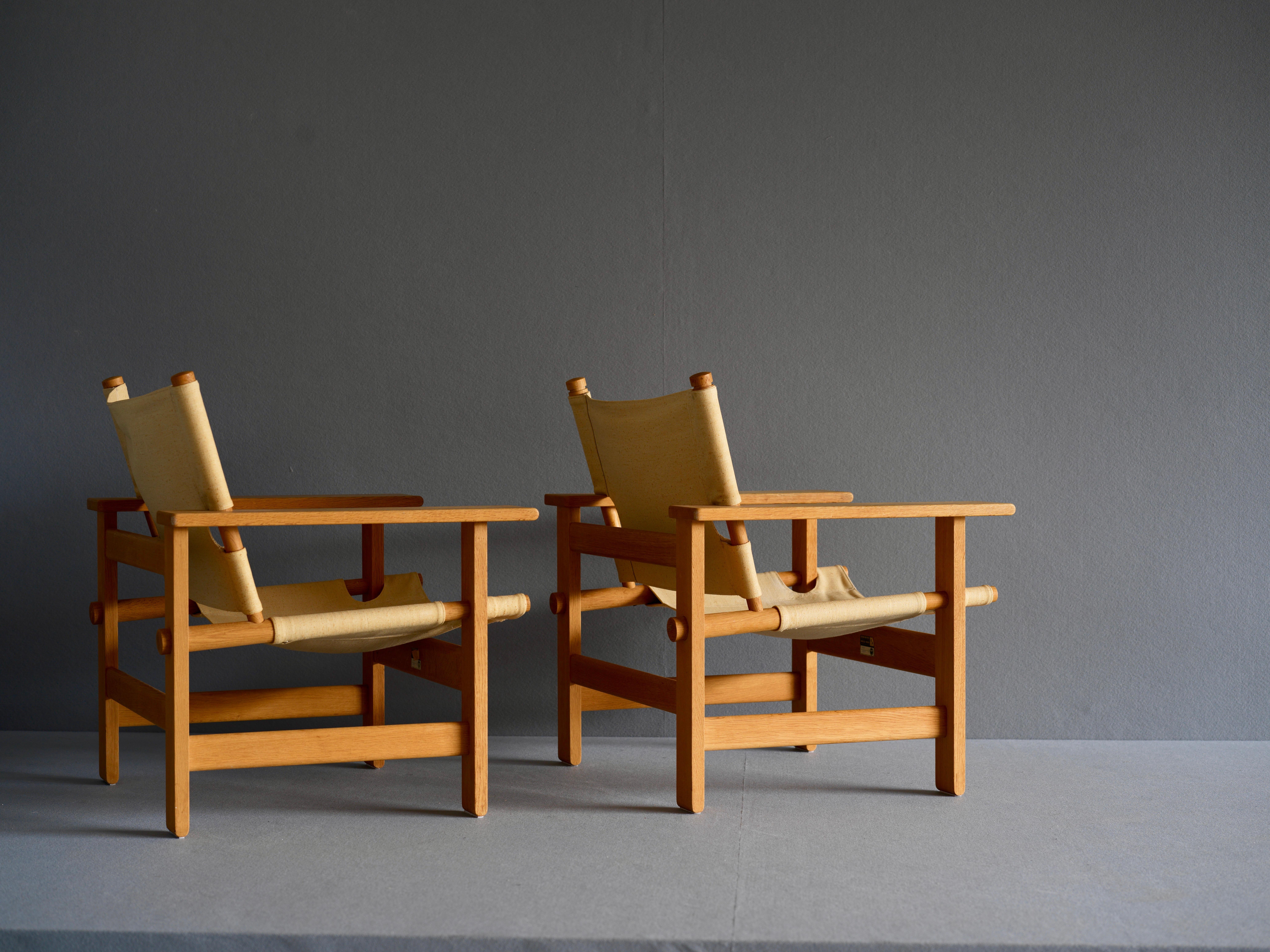 Mid-Century Modern Rare Lounge Chairs by Borge Mogensen for Fredericia For Sale