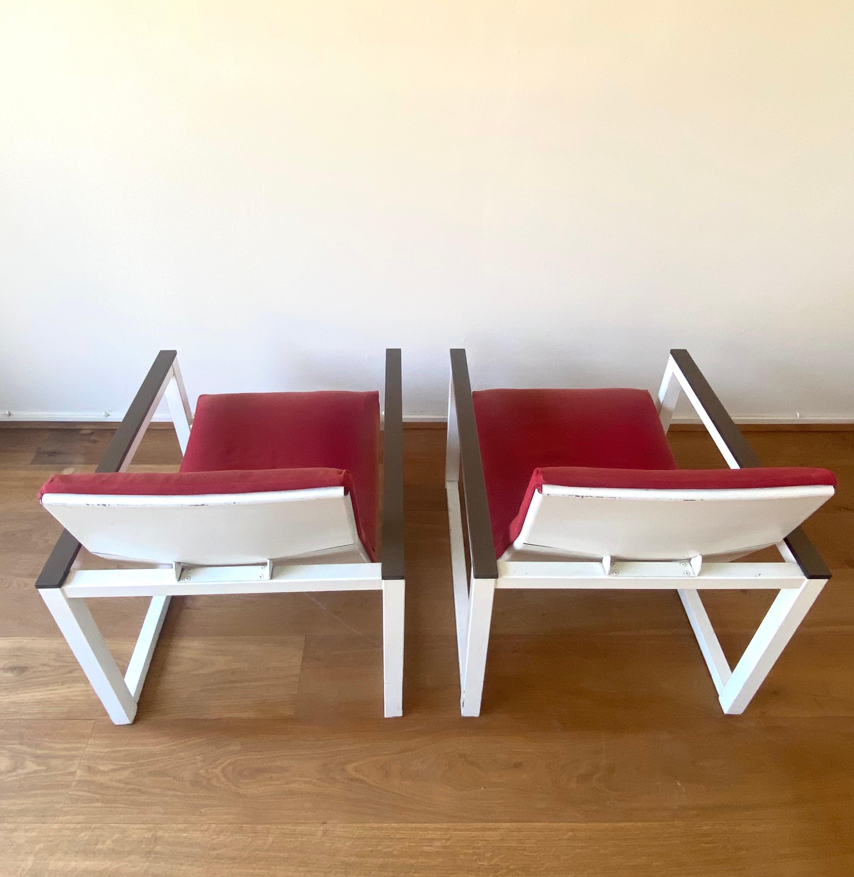 Mid-Century Modern Rare Lounge Chairs by Tjerk Reijenga and Friso Kramer for Pilastro, 1960s For Sale