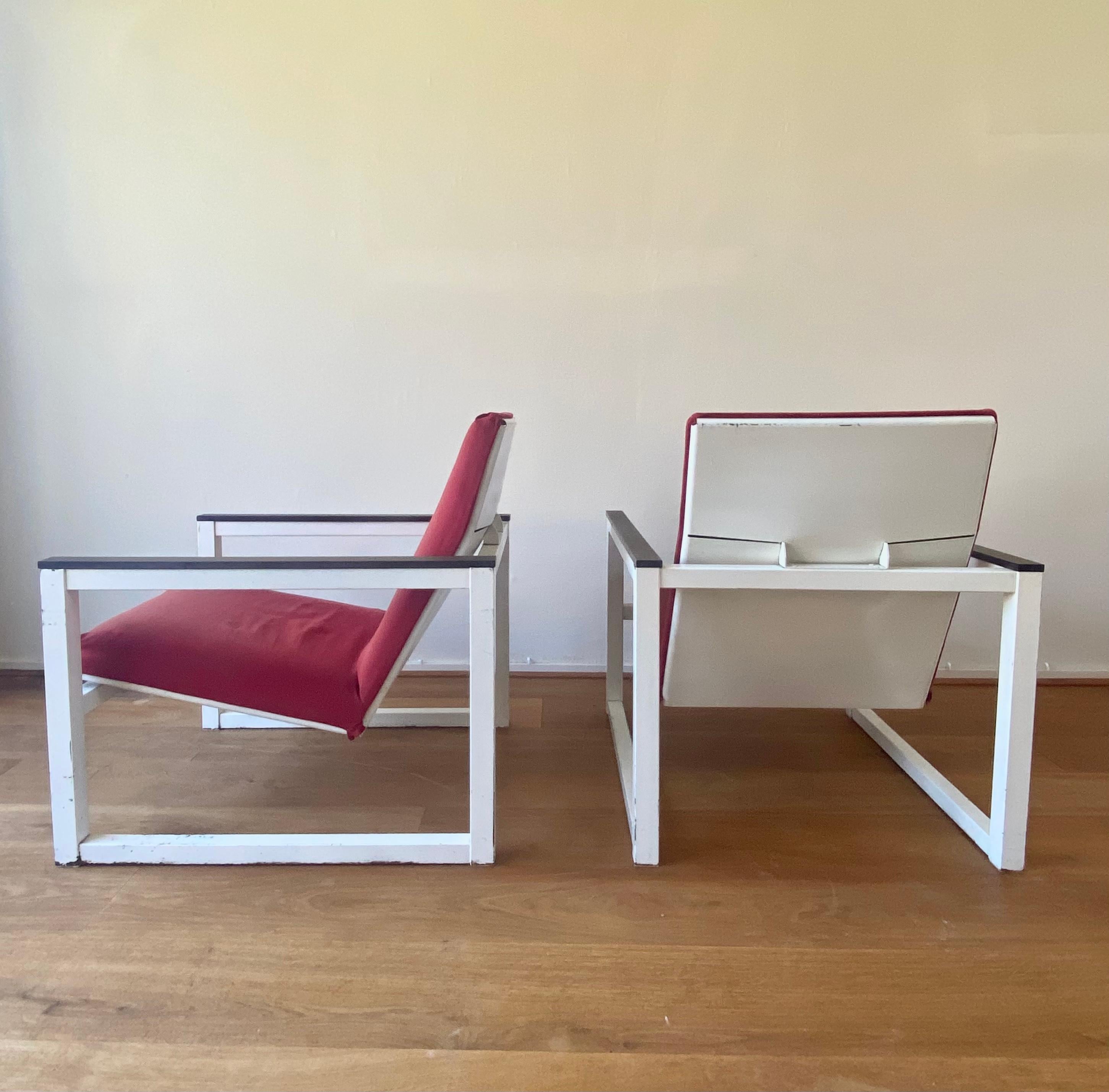 Rare Lounge Chairs by Tjerk Reijenga and Friso Kramer for Pilastro, 1960s In Distressed Condition For Sale In Schagen, NL