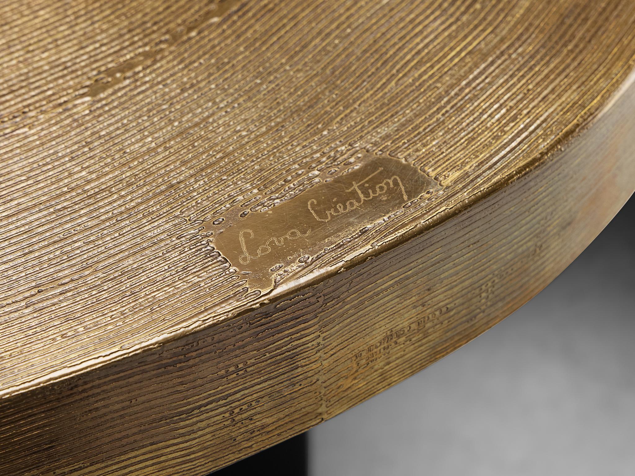 Rare Lova Creation Free Form Side Table in Etched Brass For Sale 2