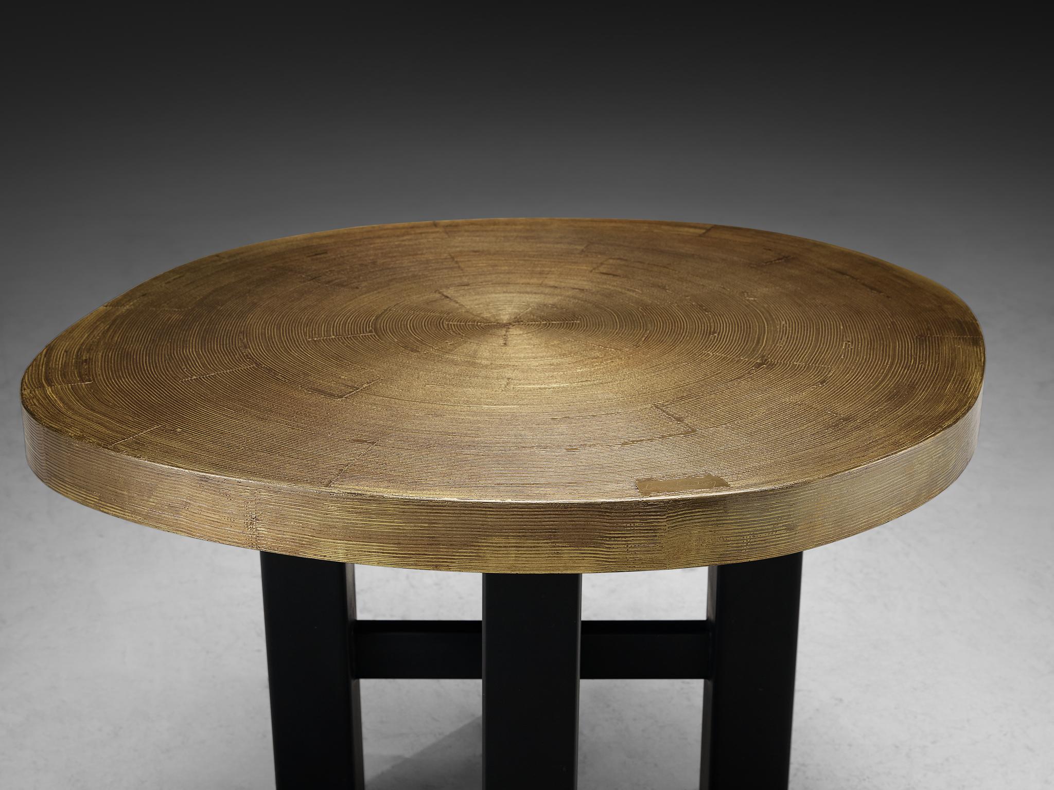 Rare Lova Creation Free Form Side Table in Etched Brass For Sale 3
