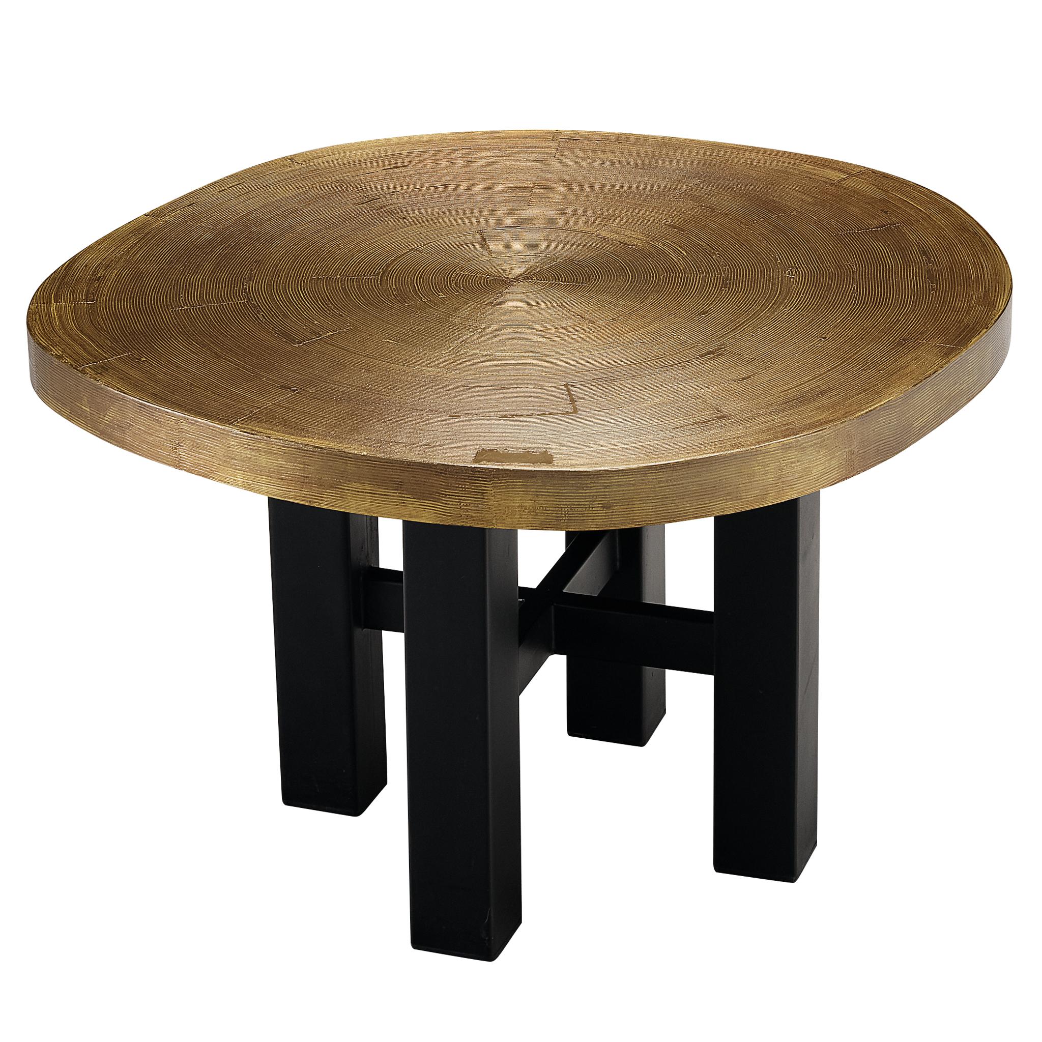 Rare Lova Creation Free Form Side Table in Etched Brass For Sale