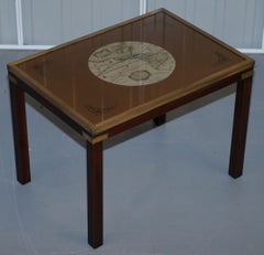 Rare Lovely Coffee & Side Table Nest of Tables Military Campaign with World Maps