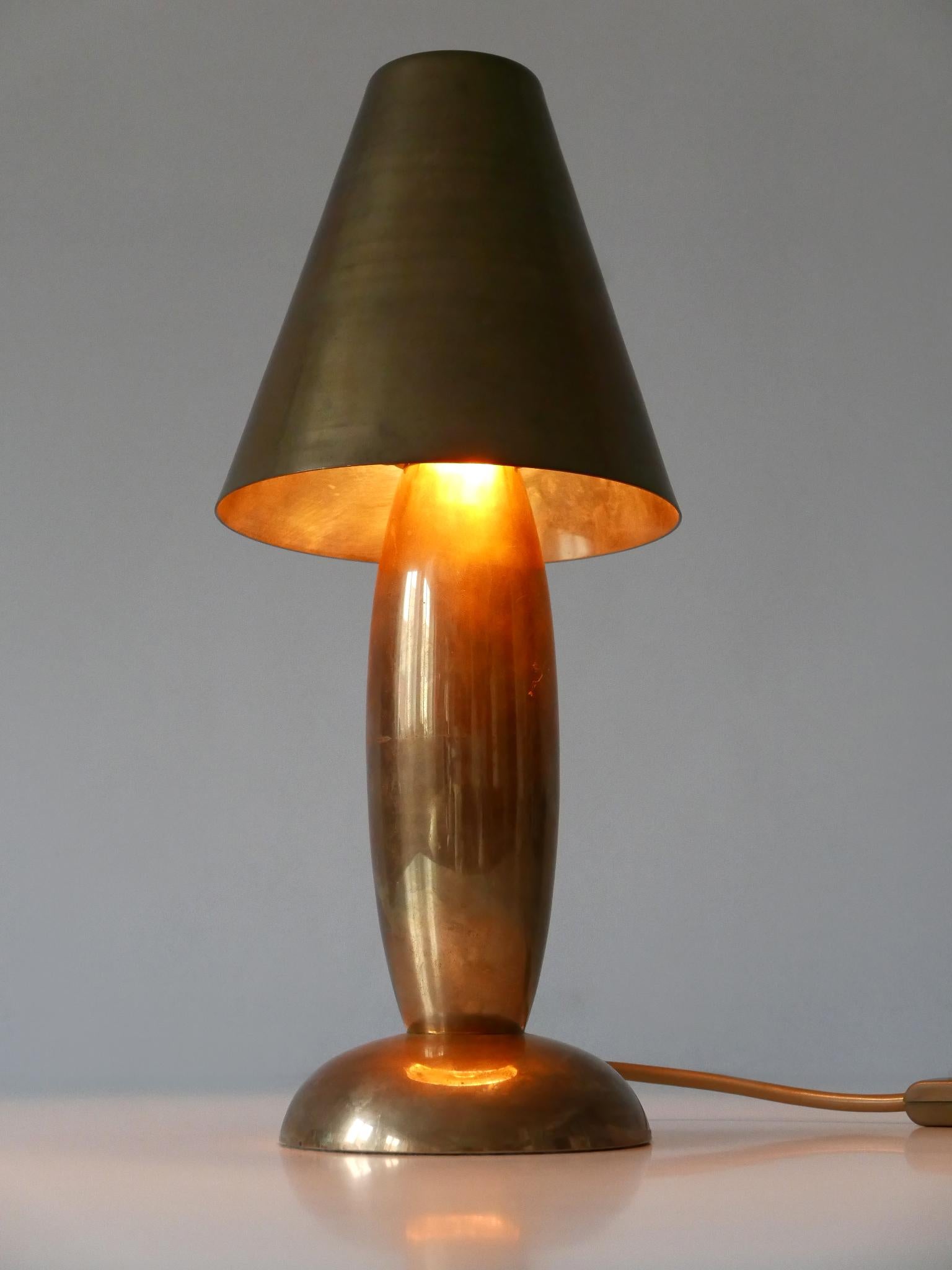 Rare & Lovely Mid-Century Modern Brass Side Table Lamp by Lambert Germany 1970s 5