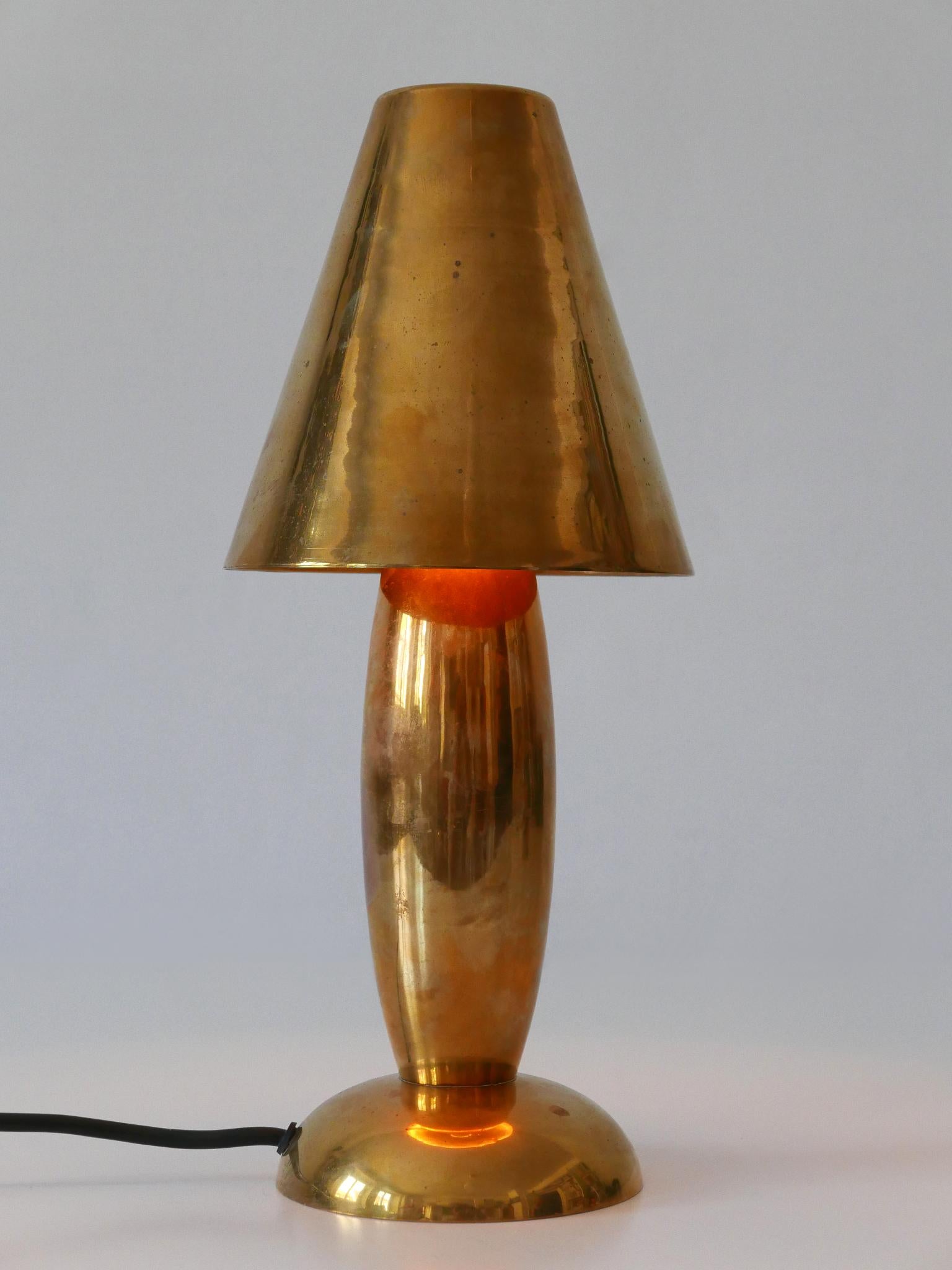 Rare & Lovely Mid-Century Modern Brass Side Table Lamp by Lambert Germany 1970s 6