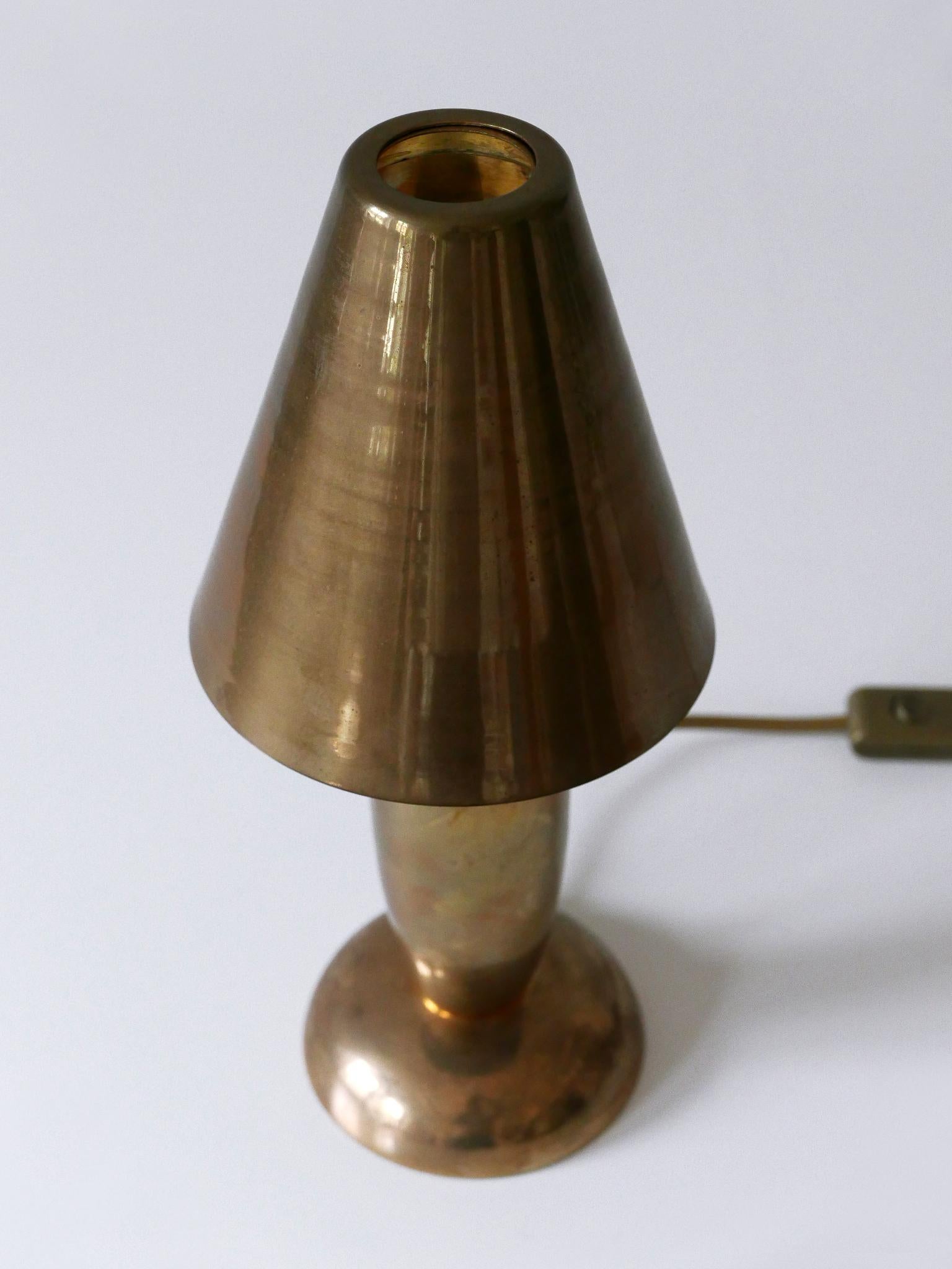 Rare & Lovely Mid-Century Modern Brass Side Table Lamp by Lambert Germany 1970s 6