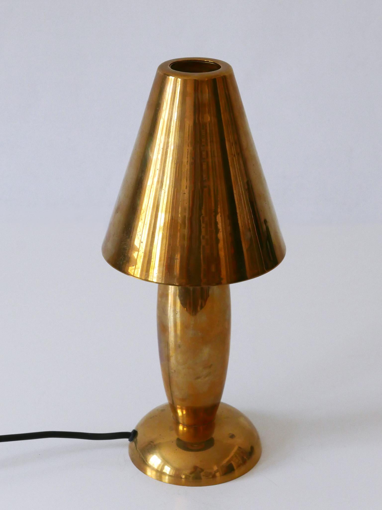Rare & Lovely Mid-Century Modern Brass Side Table Lamp by Lambert Germany 1970s 7