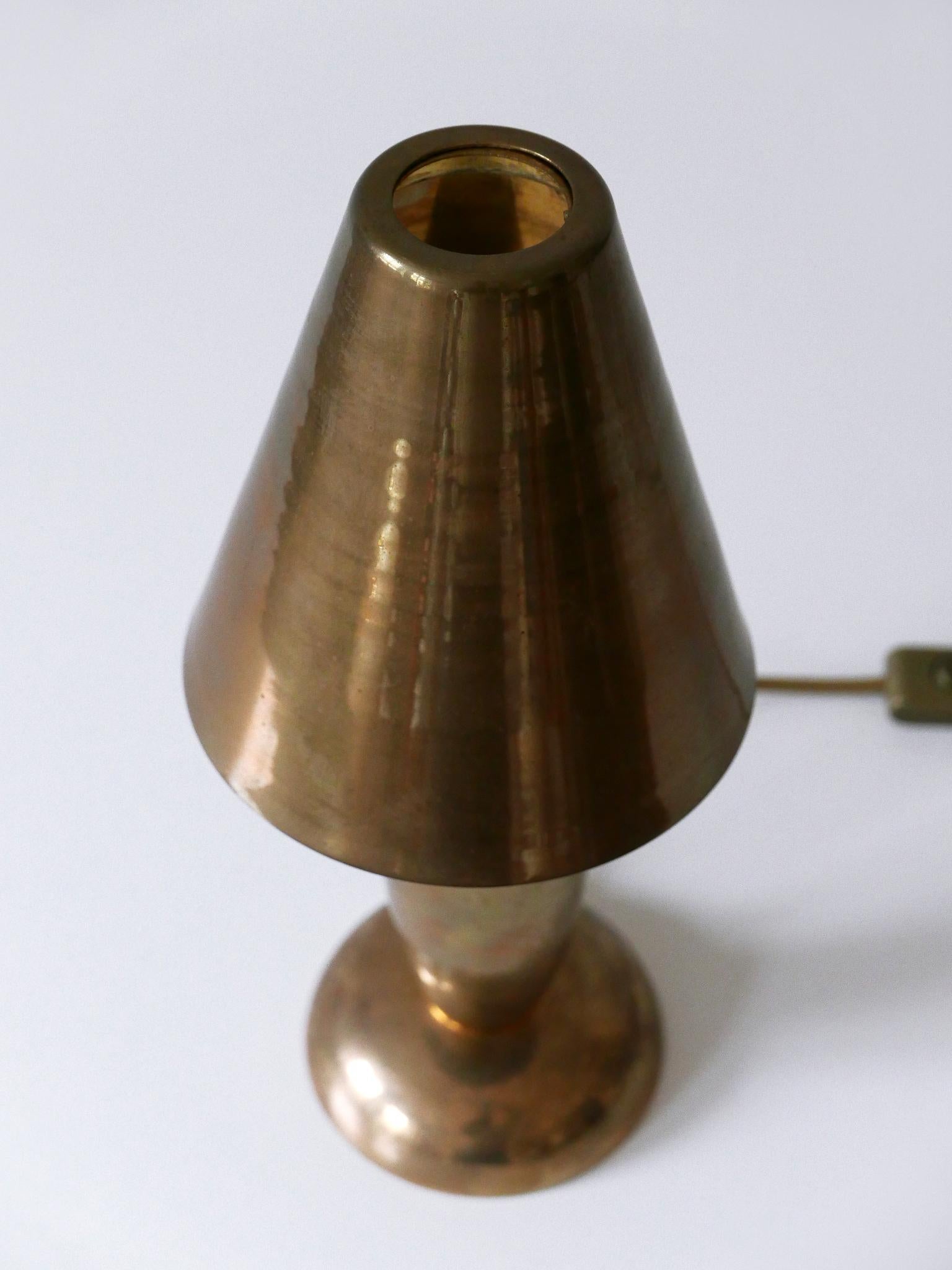 Rare & Lovely Mid-Century Modern Brass Side Table Lamp by Lambert Germany 1970s 7
