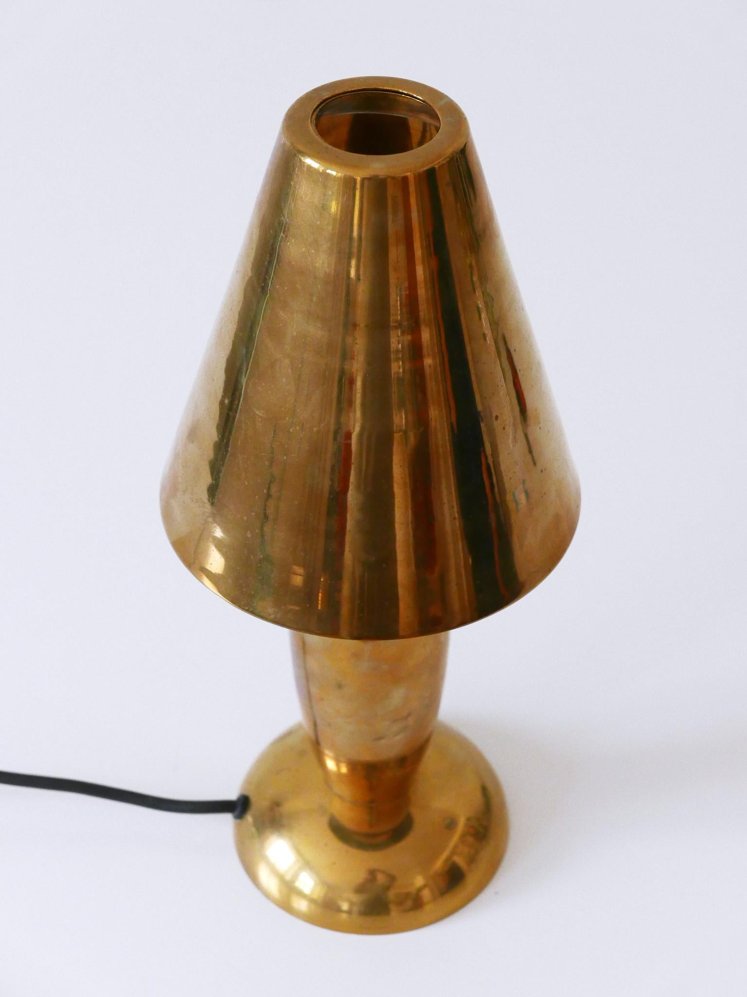 Rare & Lovely Mid-Century Modern Brass Side Table Lamp by Lambert Germany 1970s 9
