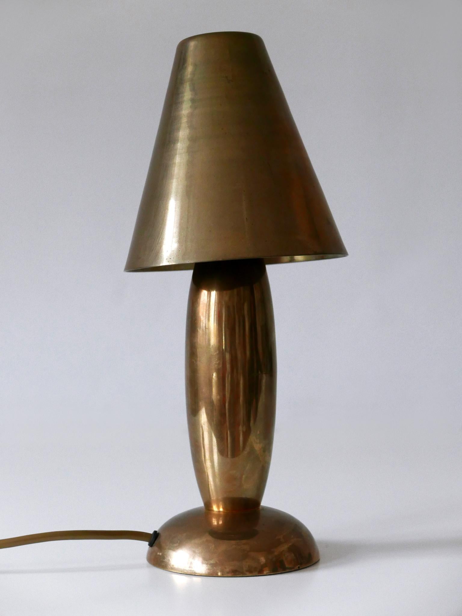 Rare & Lovely Mid-Century Modern Brass Side Table Lamp by Lambert Germany 1970s 9