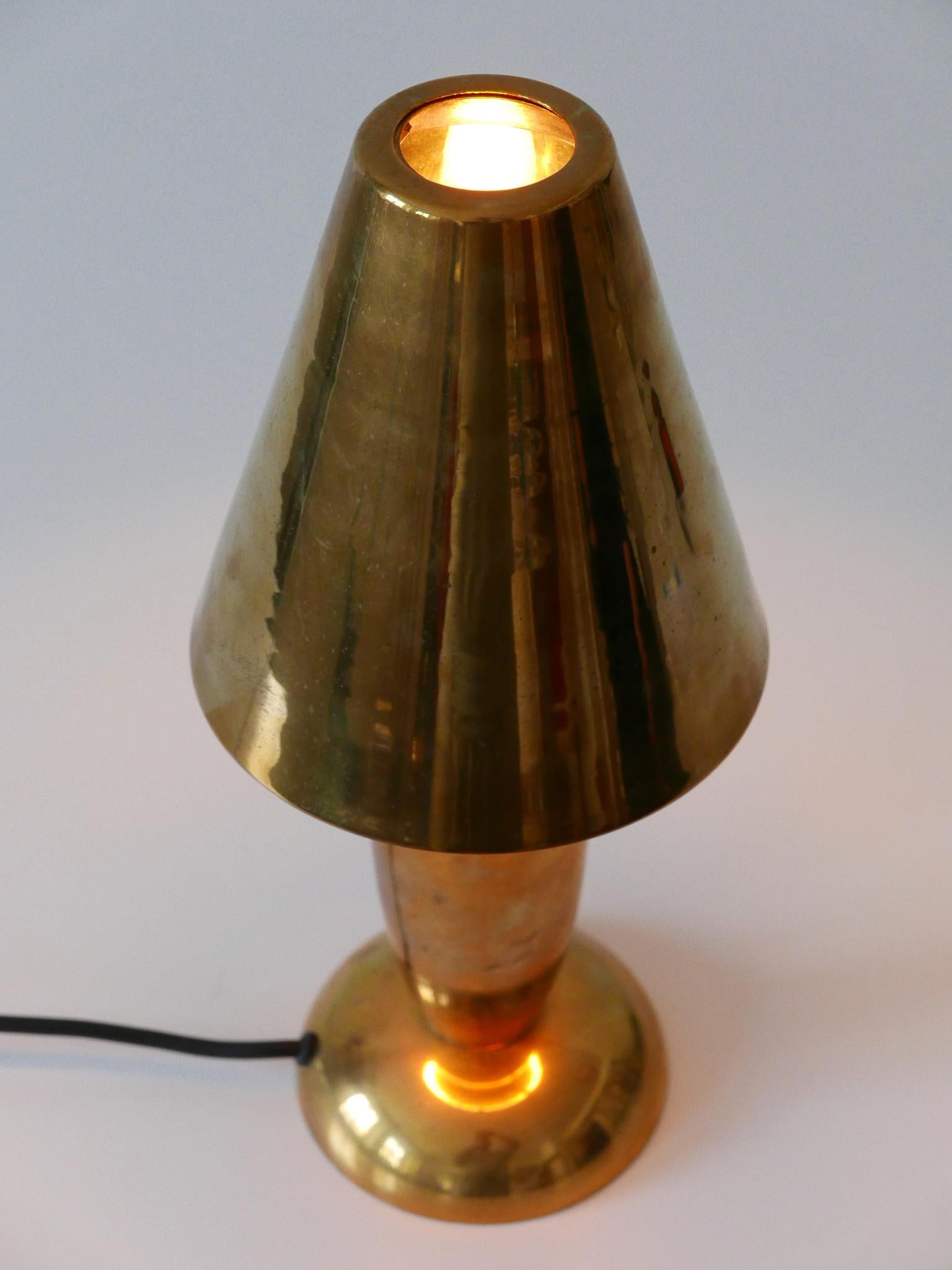 Rare & Lovely Mid-Century Modern Brass Side Table Lamp by Lambert Germany 1970s For Sale 10