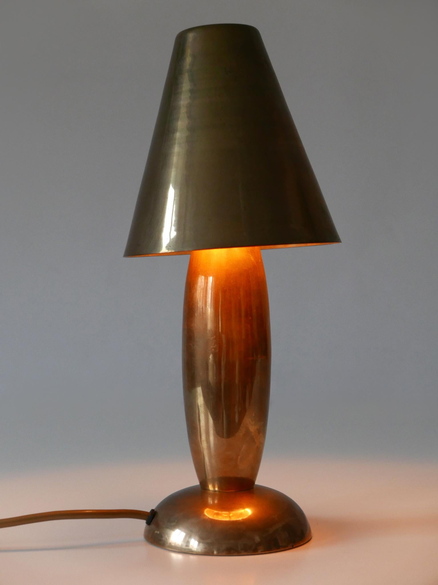 Rare & Lovely Mid-Century Modern Brass Side Table Lamp by Lambert Germany 1970s 10