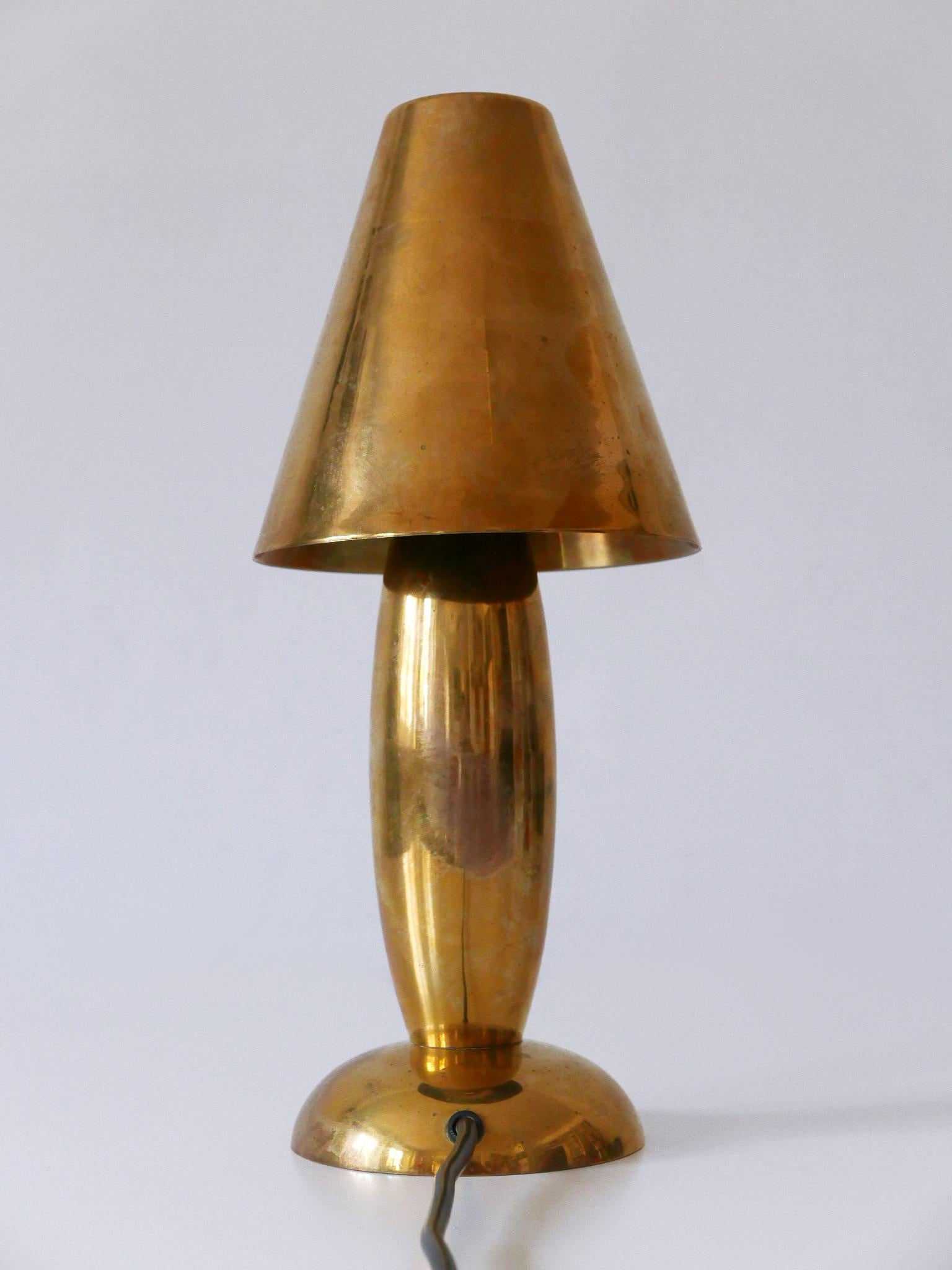 Rare & Lovely Mid-Century Modern Brass Side Table Lamp by Lambert Germany 1970s 11