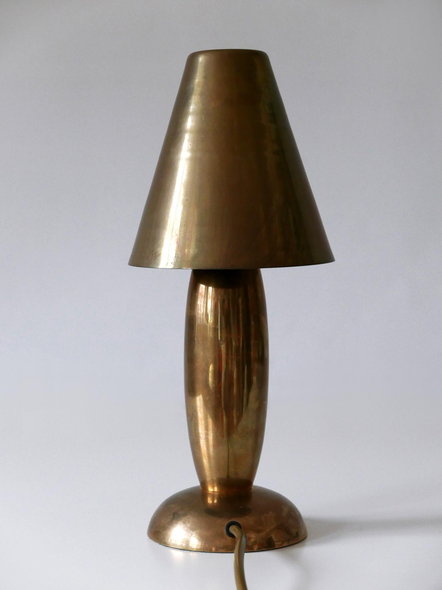 Rare & Lovely Mid-Century Modern Brass Side Table Lamp by Lambert Germany 1970s 11