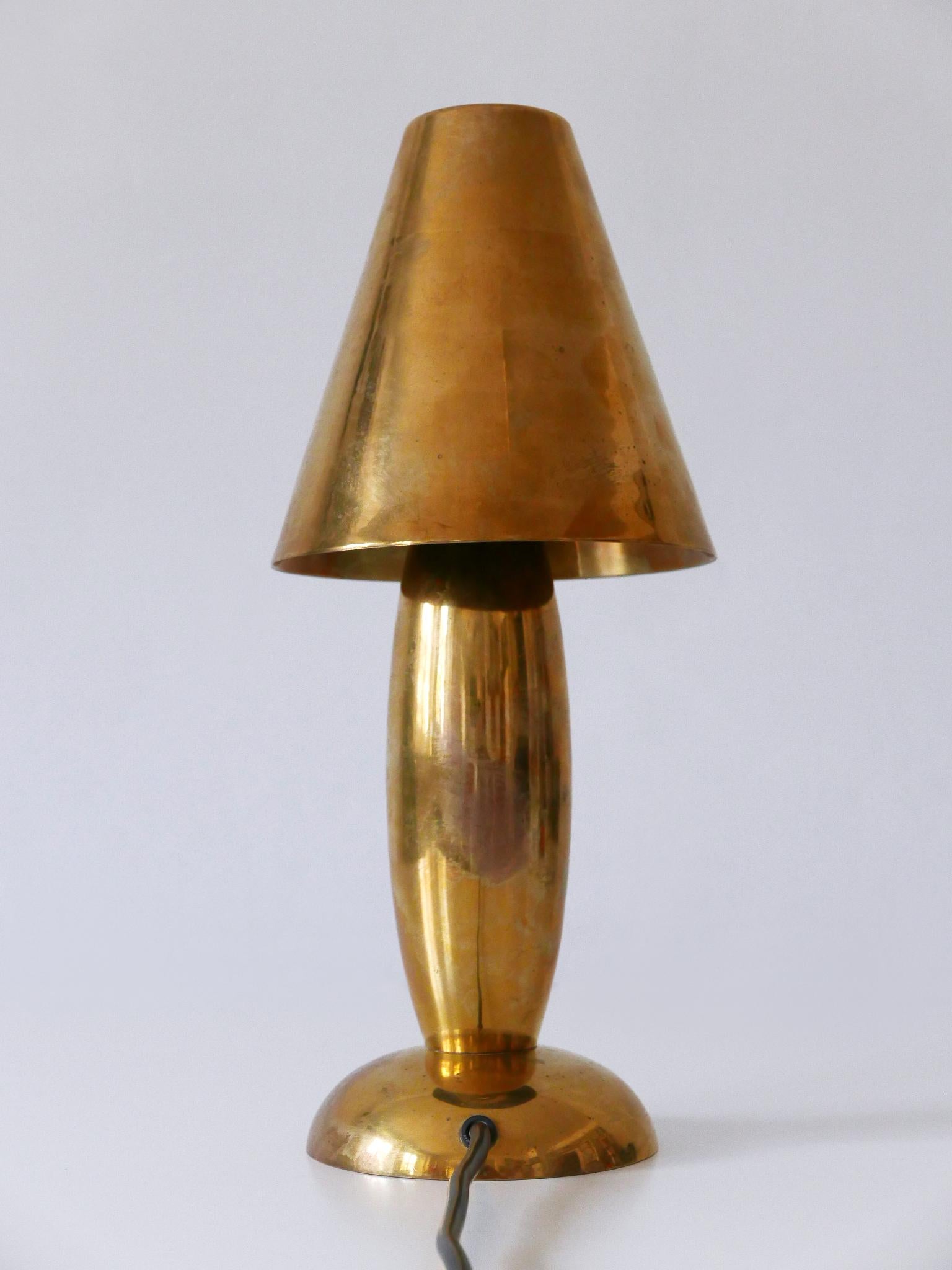 Rare & Lovely Mid-Century Modern Brass Side Table Lamp by Lambert Germany 1970s 12