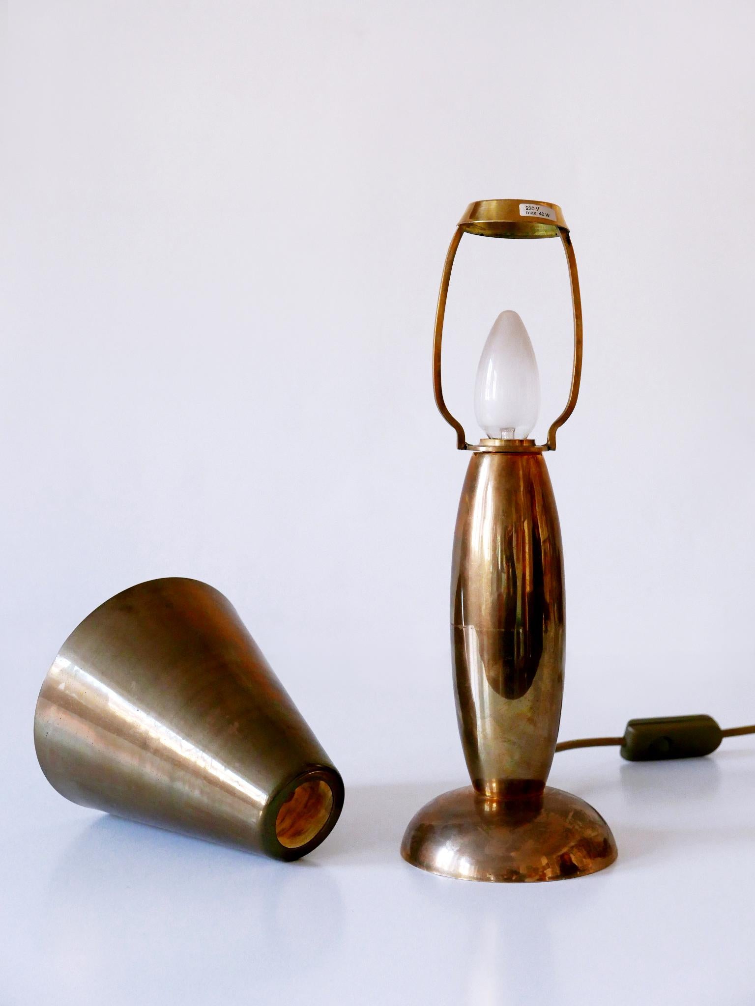 Rare & Lovely Mid-Century Modern Brass Side Table Lamp by Lambert Germany 1970s 12