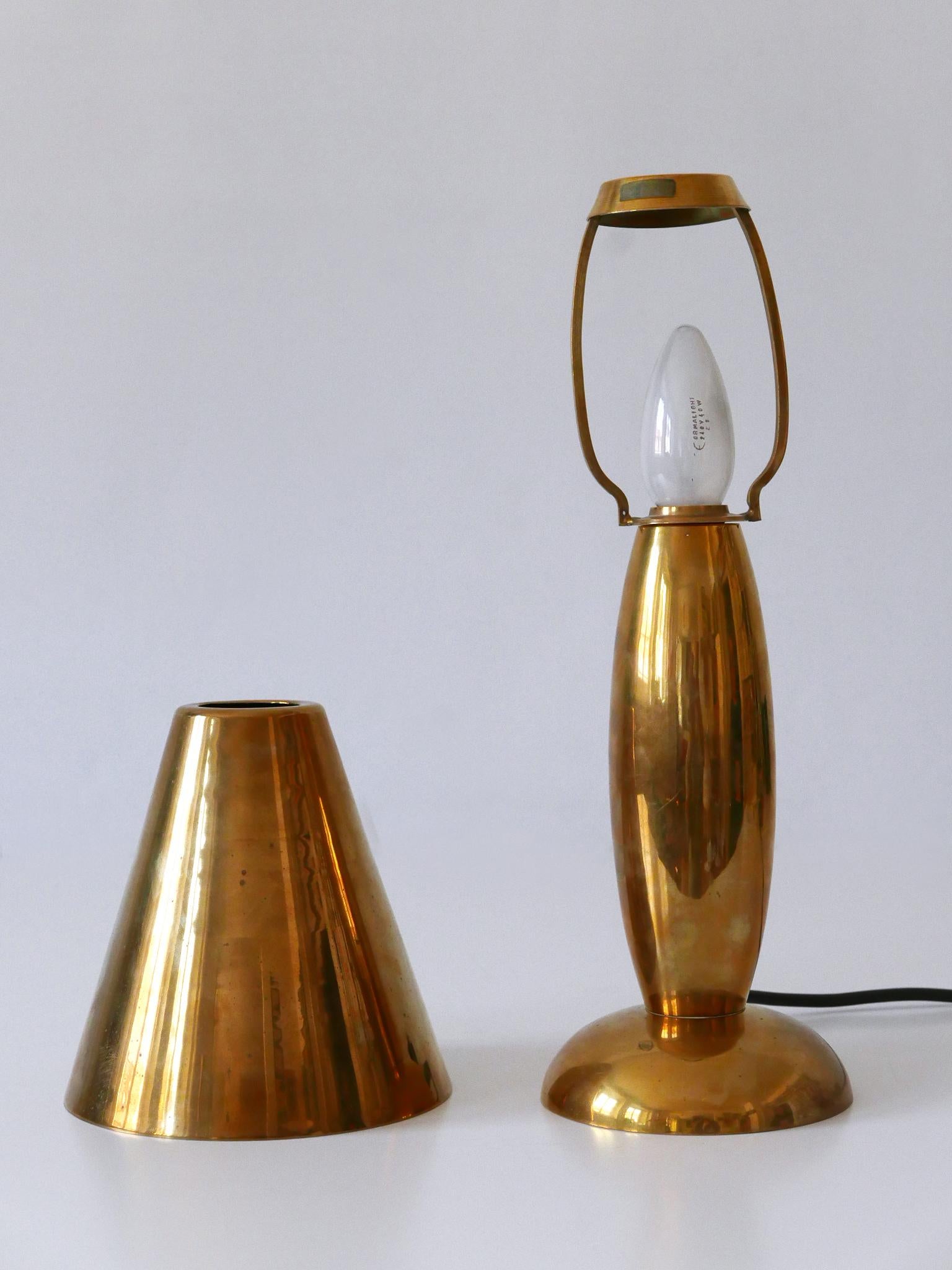 Rare & Lovely Mid-Century Modern Brass Side Table Lamp by Lambert Germany 1970s 13