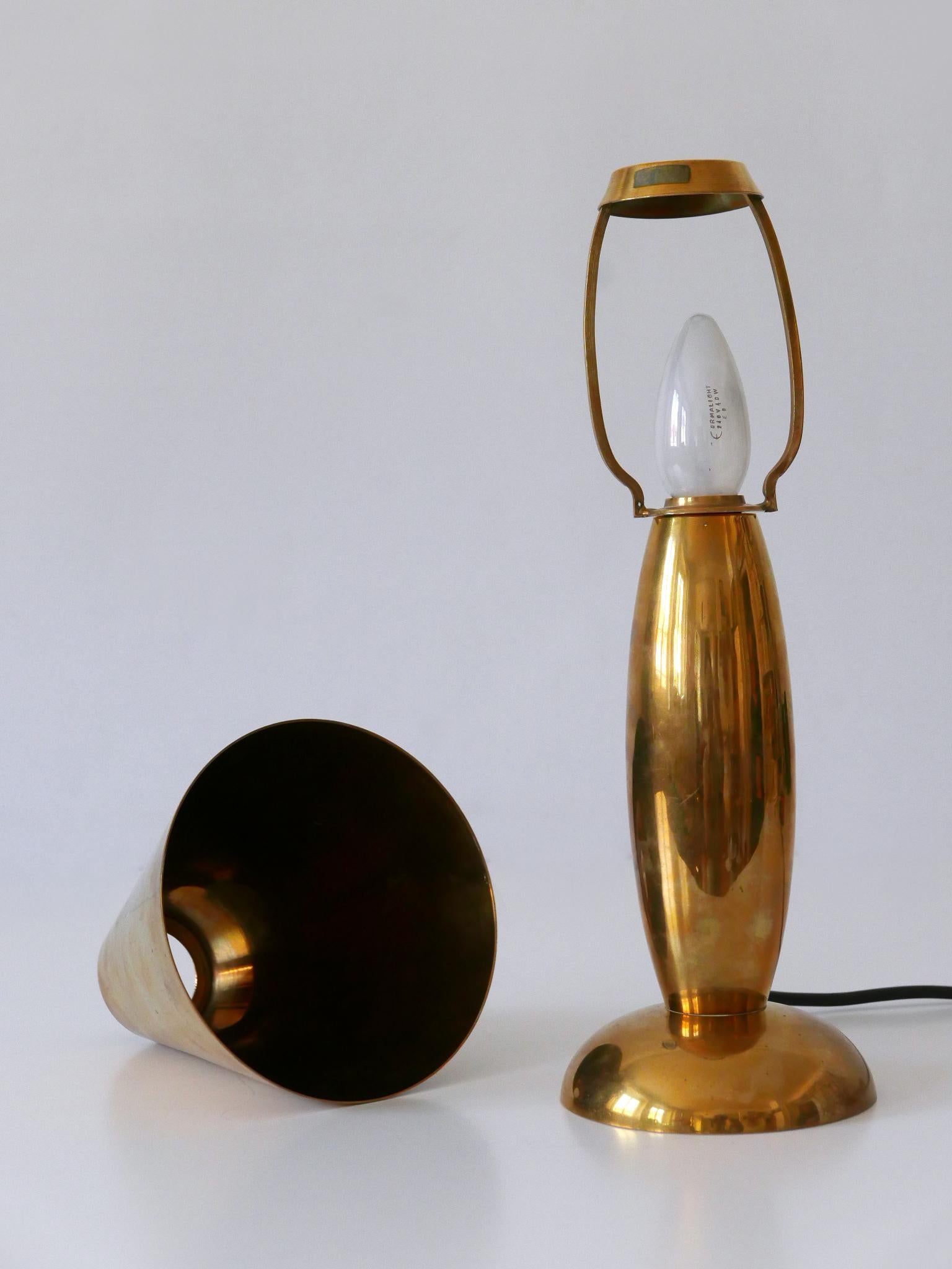 Rare & Lovely Mid-Century Modern Brass Side Table Lamp by Lambert Germany 1970s 14